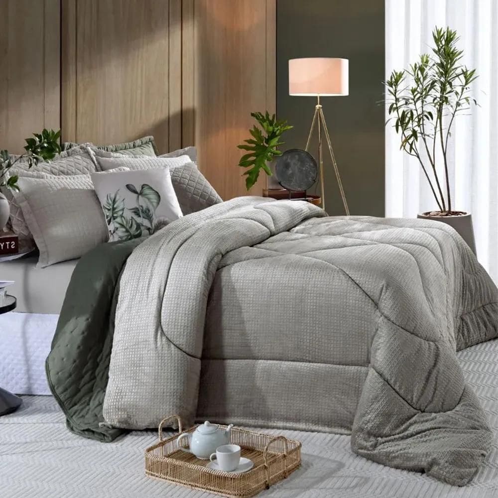 Edredom Solteiro Lugano - Hedrons Taupe