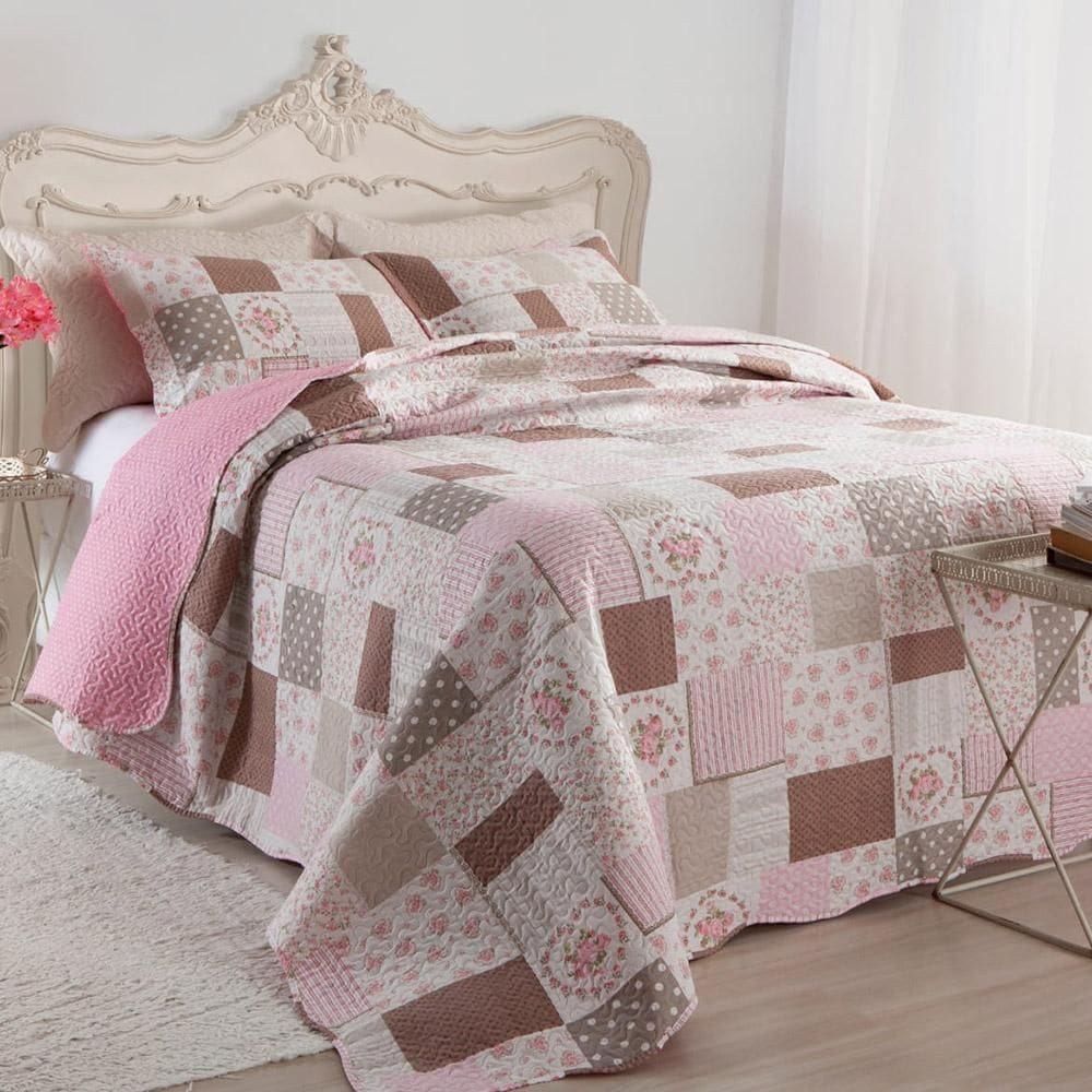 Kit Cobre Leito Colcha Queen Boutex Dupla Face - Londres