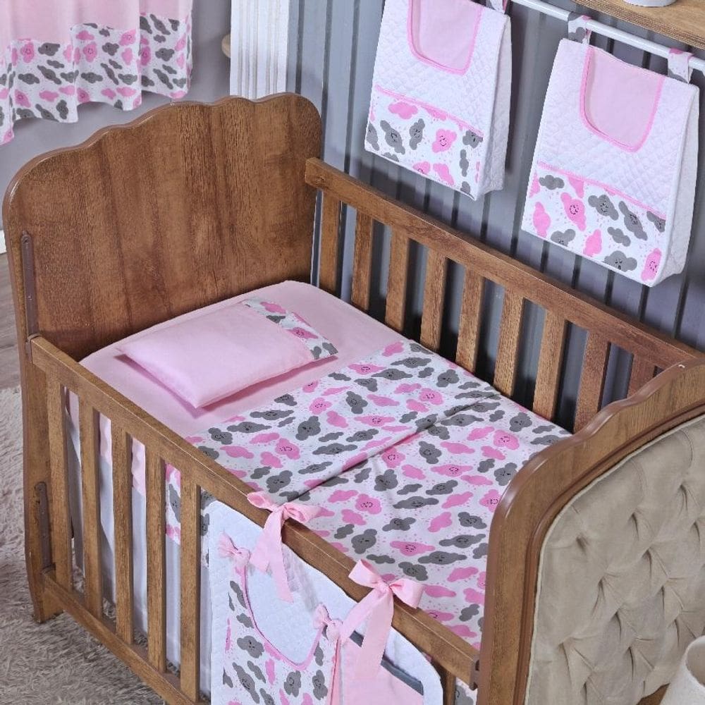 Kit Berço Lençol + Fronha Percal Algodão Menino Menina 3