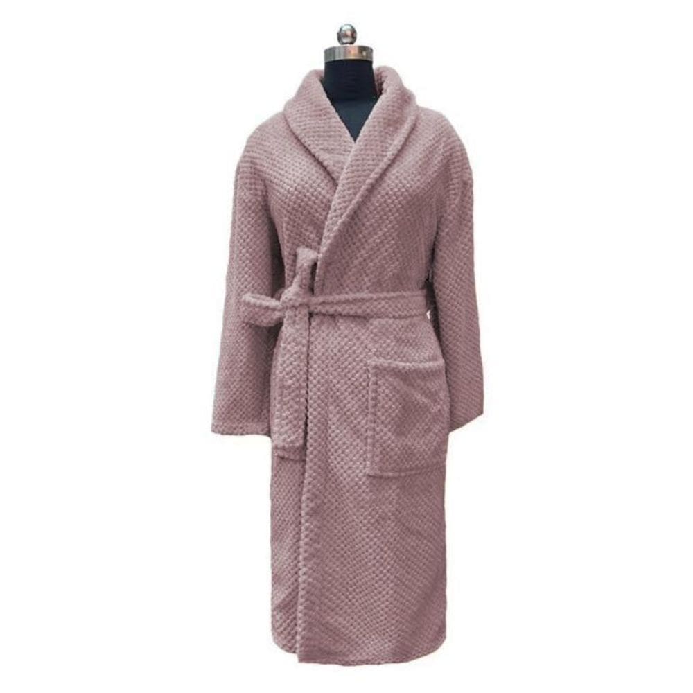Roupão Pelúcia Com Laço Bolsos Super Macio Tamanho G Rose