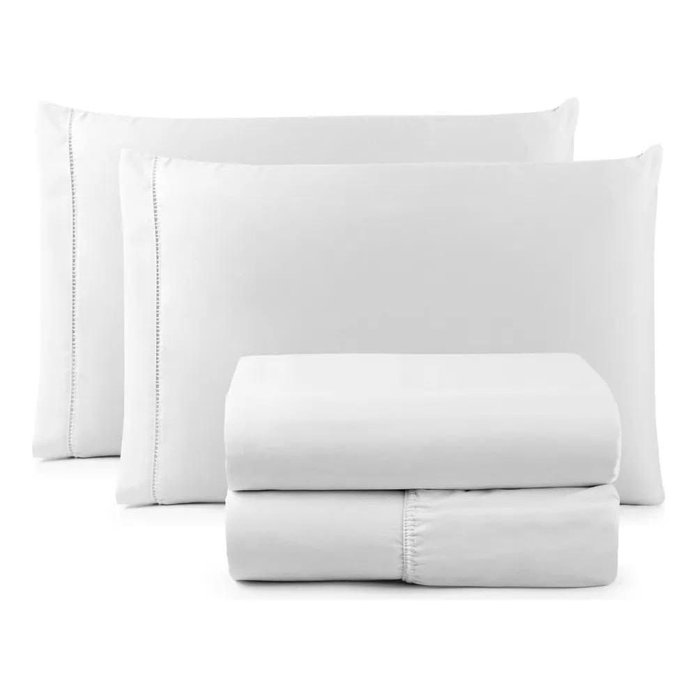 2X Jogo De Lençol Queen Cama Box 4 Peças Ponto Palito 400 Fi