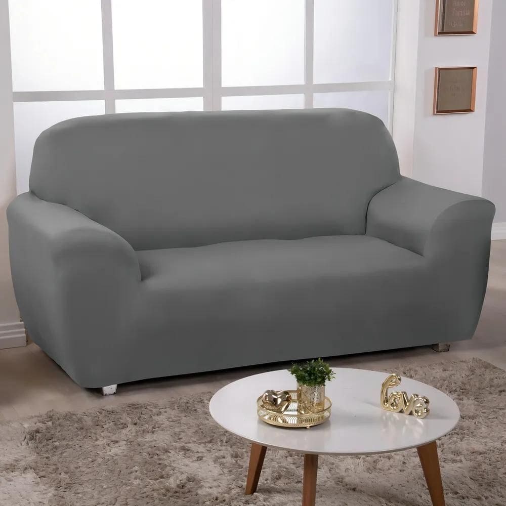 Capa De Sofá 3 Lugares Avulsa De Malha Costura Reforçada Cor