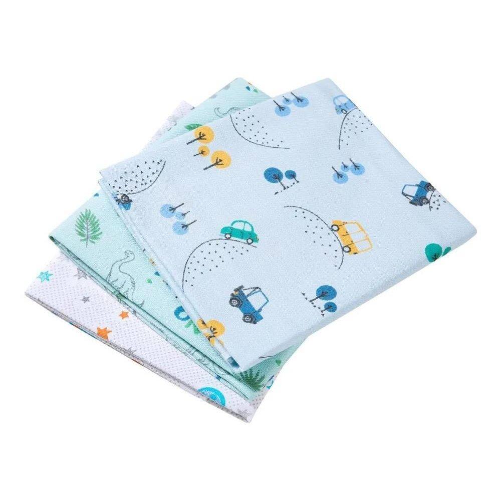 2X Kit 3 Cueiro Manta Flanelado Bebê Infantil Algodão Estamp