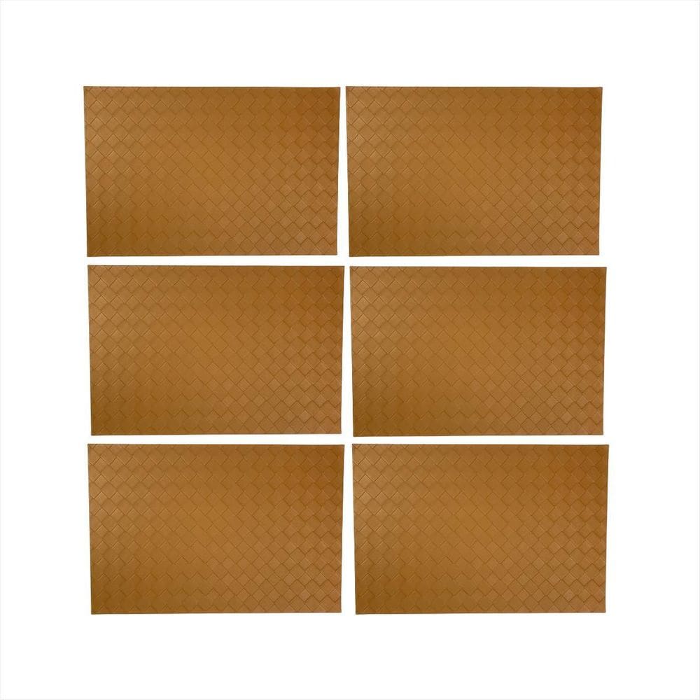 Kit 6 Peças Jogo Americano Mesa Posta Retangular Caramelo