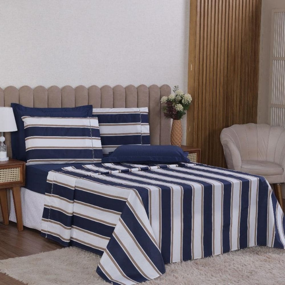 Jogo Cama Solteiro 3P Lençol + Fronha Esmeralda Percal 100%