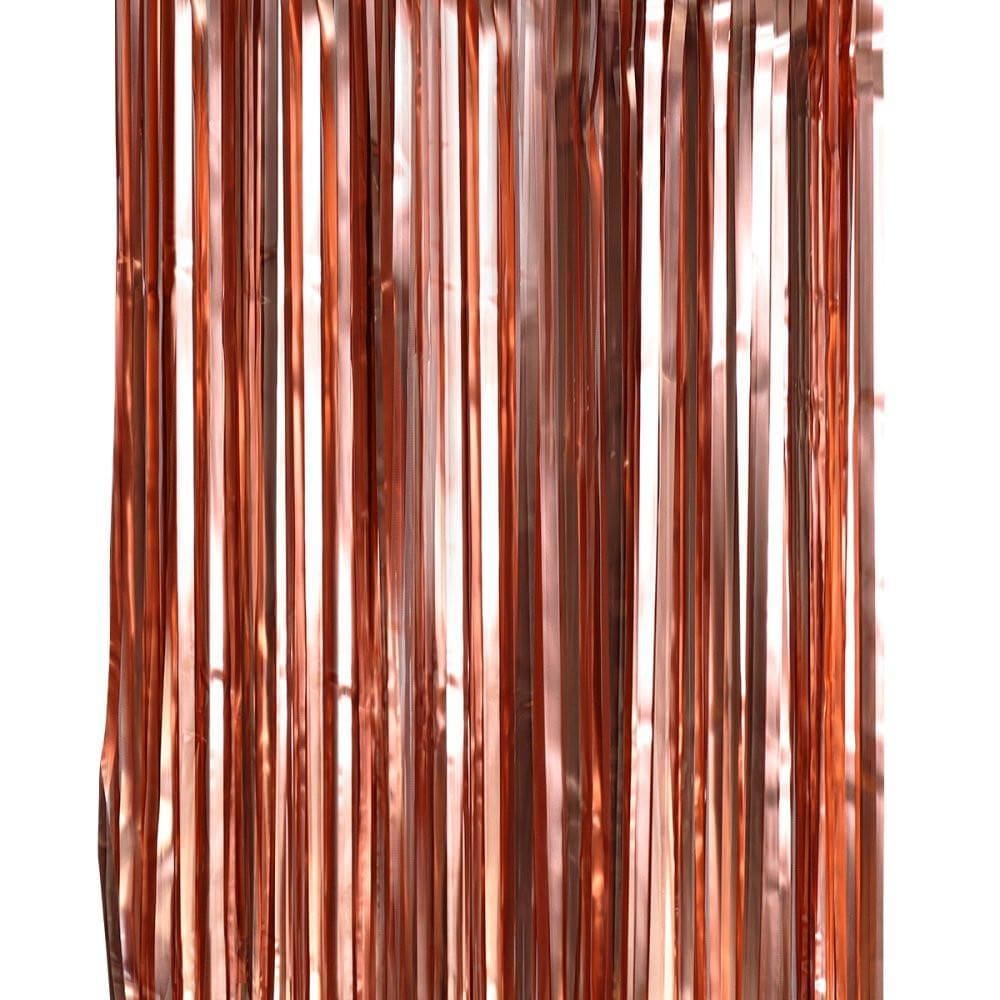 Cortina Metalizada Fitas Para Decoração Rose Gold