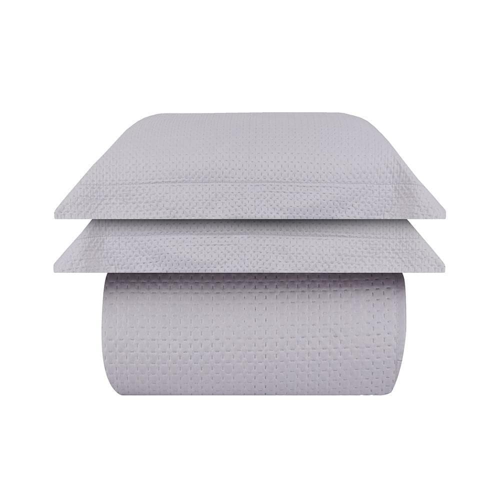 Kit Colcha / Cobre Leito Casal Slick Square - Sultan Prata