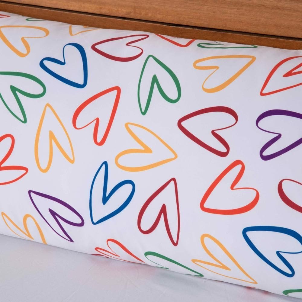 Capa De Travesseiro De Corpo Xuxão Com Zíper Colorê Estampa