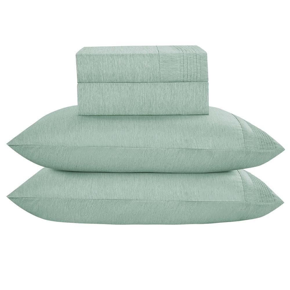 Jogo Cama Lençol Casal Plysce Percal 300 Fios 4 Peças Verde