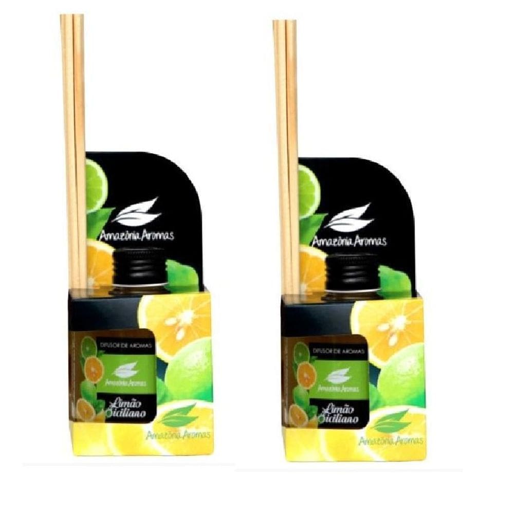 Difusor De Varetas Limao Siciliano Amazônia Aromas Kit C/2