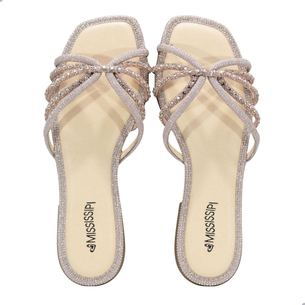 Tamanco Rasteira Feminino Mississipi Mf841.0002 Salmão/Rose