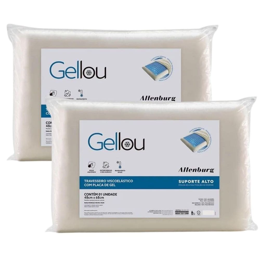 Kit 02 Travesseiros Altenburg Gellou Placa Gel Viscoelástico