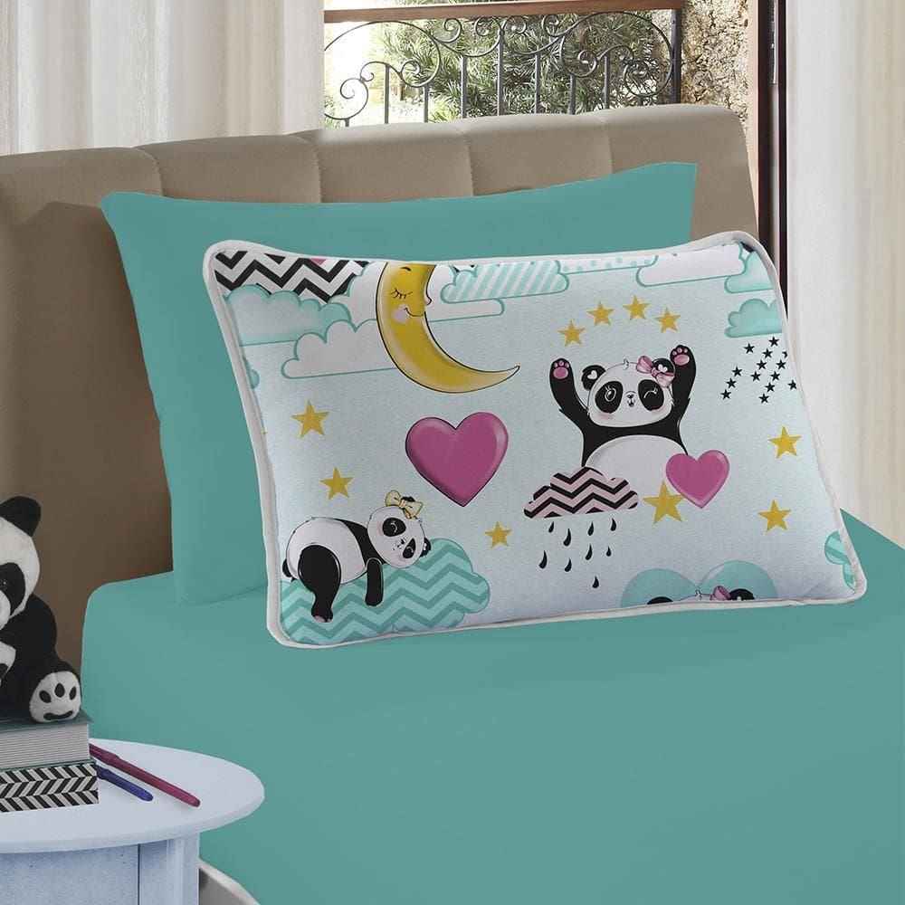 Jogo Cama Lençol Solteiro Mymo 2 Peças Panda - 100% Algodão