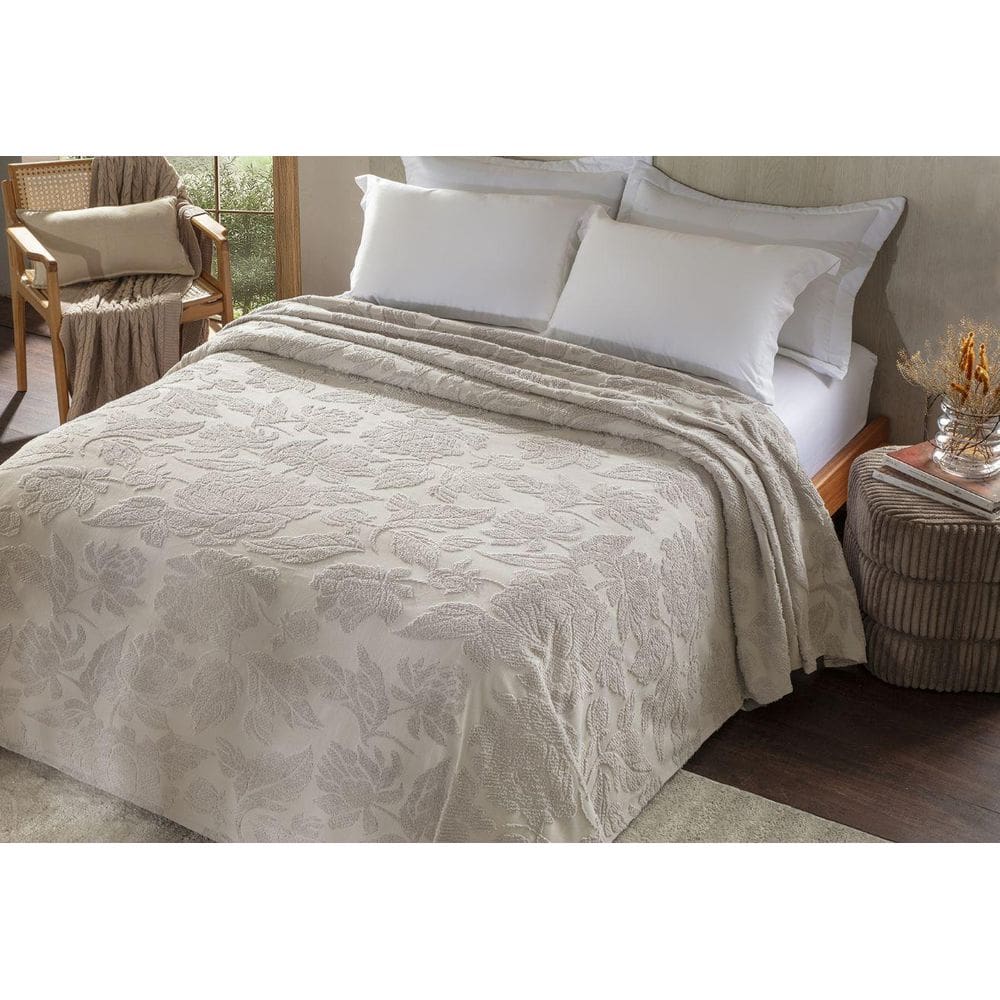 Colcha Queen Vintage Classic Melody 2,20X2,40M Bege Wool