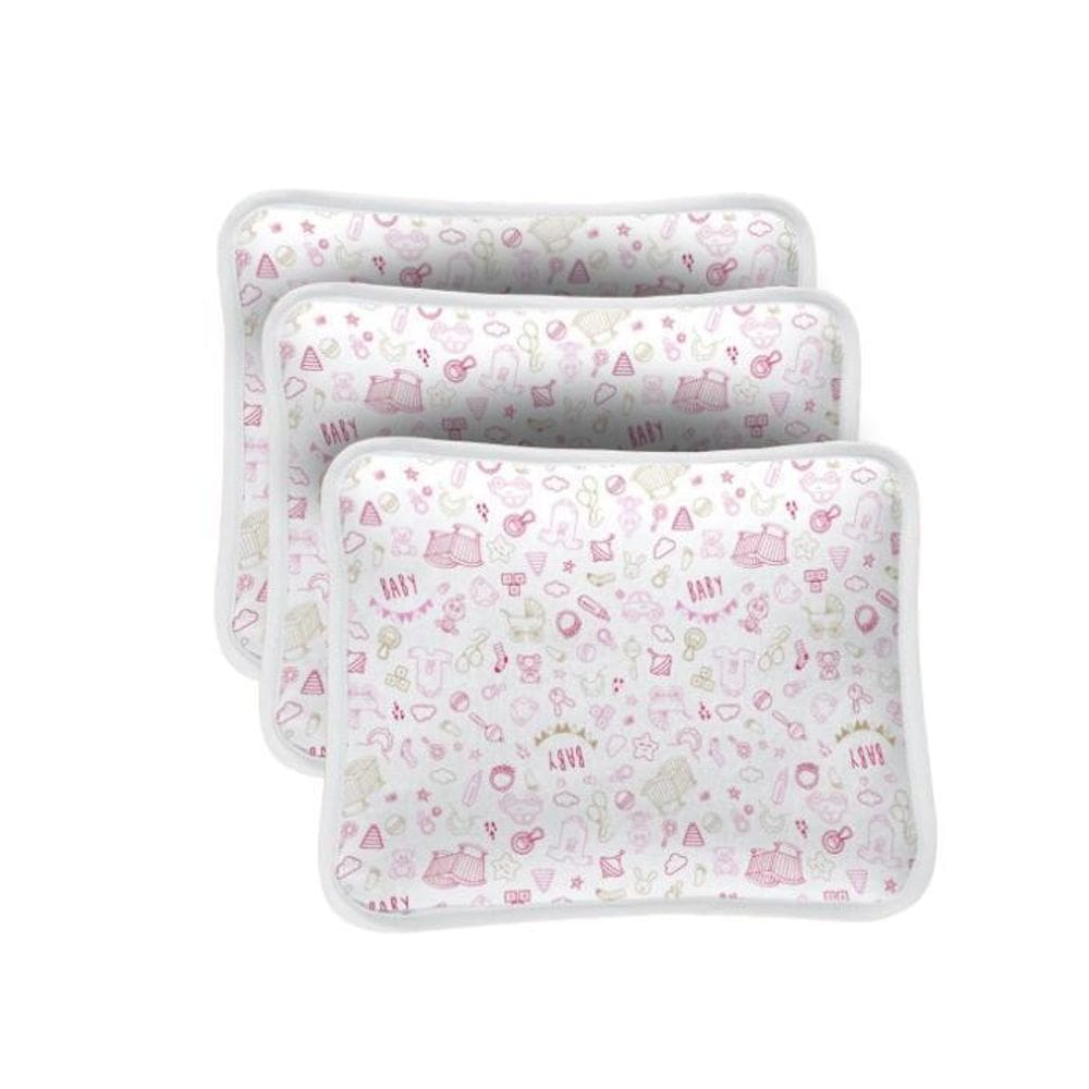 Kit 3 Fronhas Estampadas Para Travesseiros - Baby Rosa