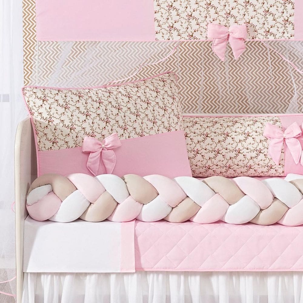 Kit Berço Americano Protetor Berço Trançado Ternura Luxuoso