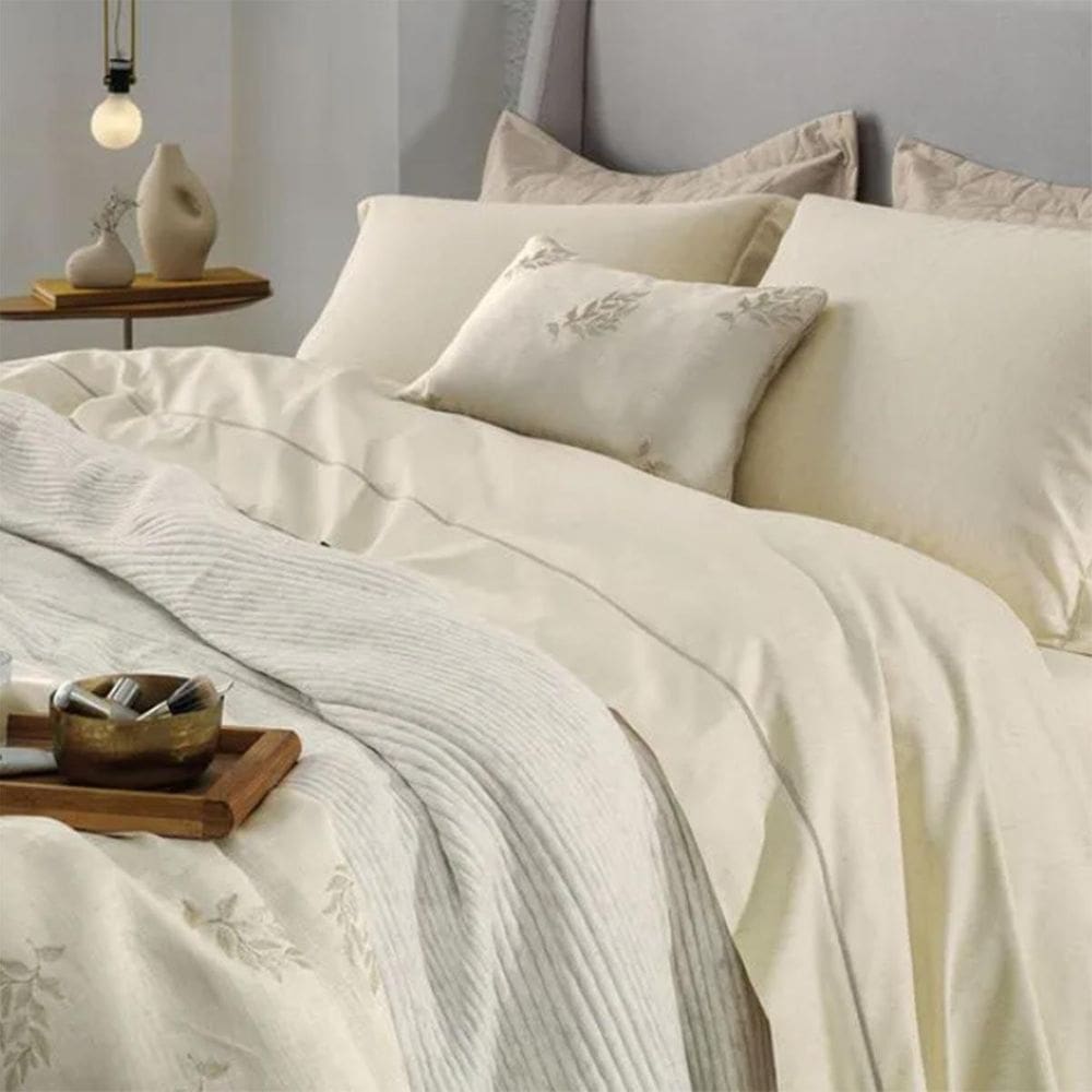 Jogo Cama Queen Sândalo Viscolinho Bege Kartsen