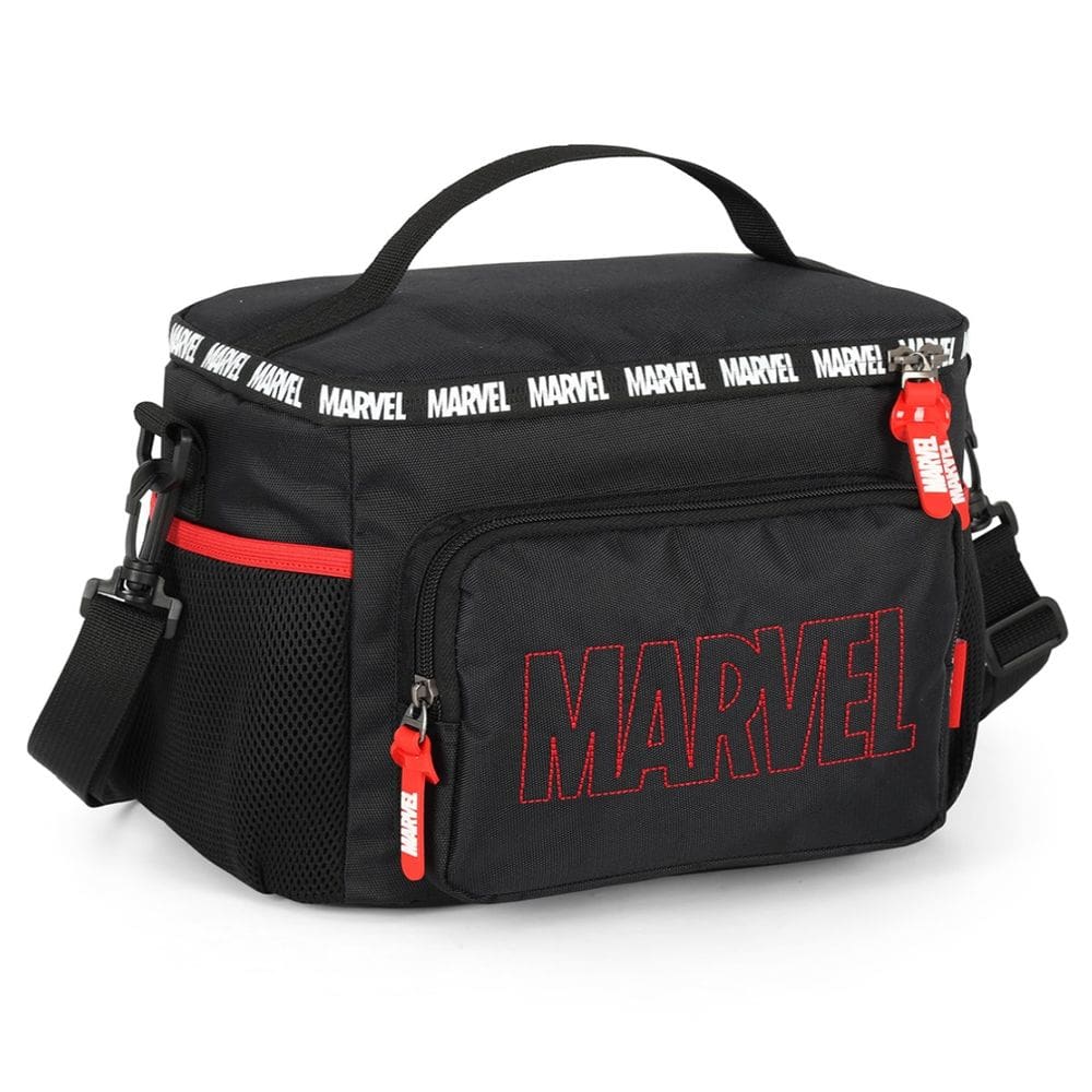 Lancheira Térmica Bolsa Escolar Marvel Preto Transversal