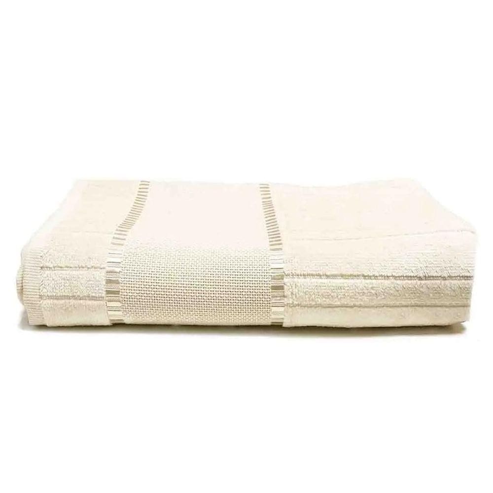 Toalha Banho Veludo Bordar Bella 70X140Cm Marfim Dohler