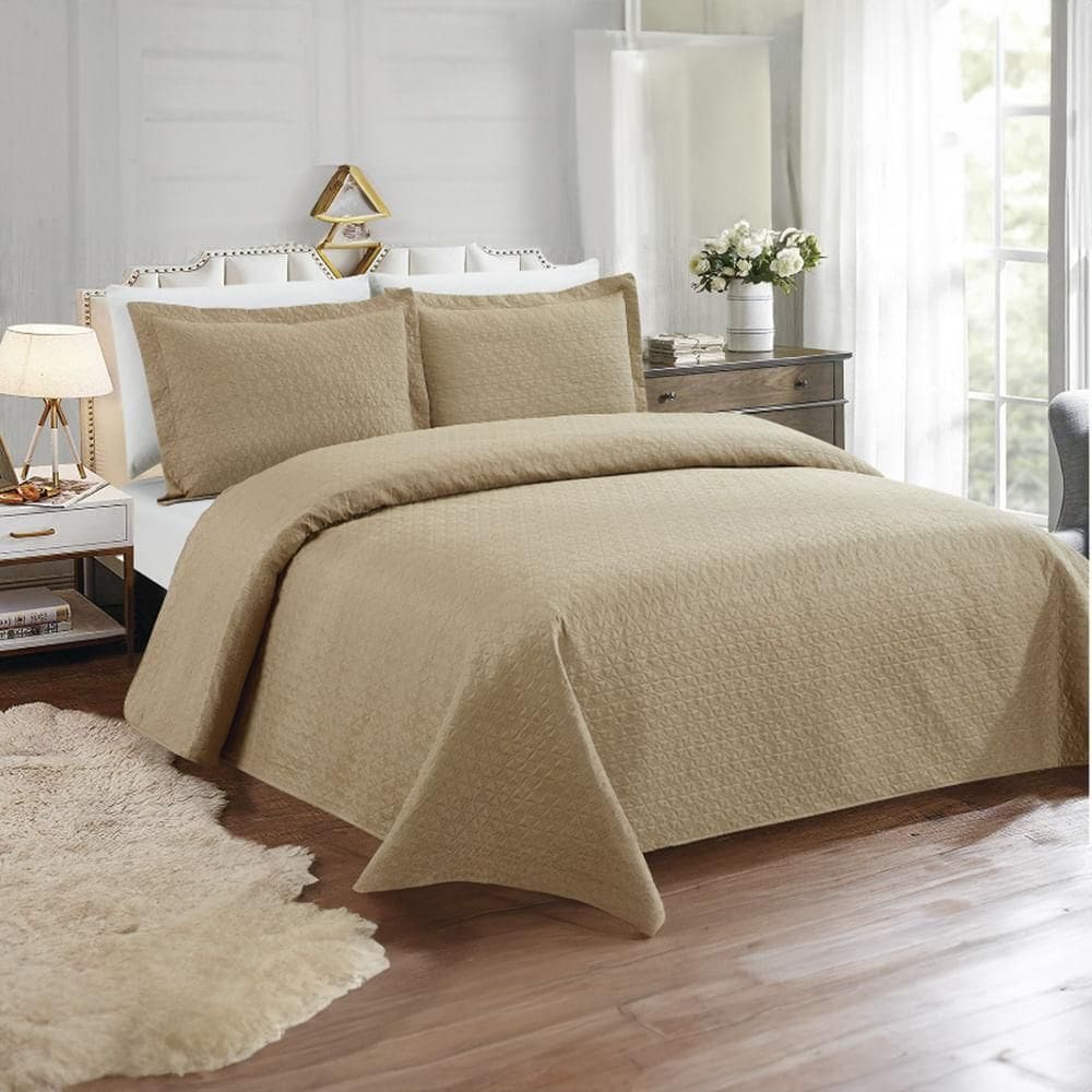 Kit Colcha / Cobre Leito Casal Ultrasonic - Sultan Taupe