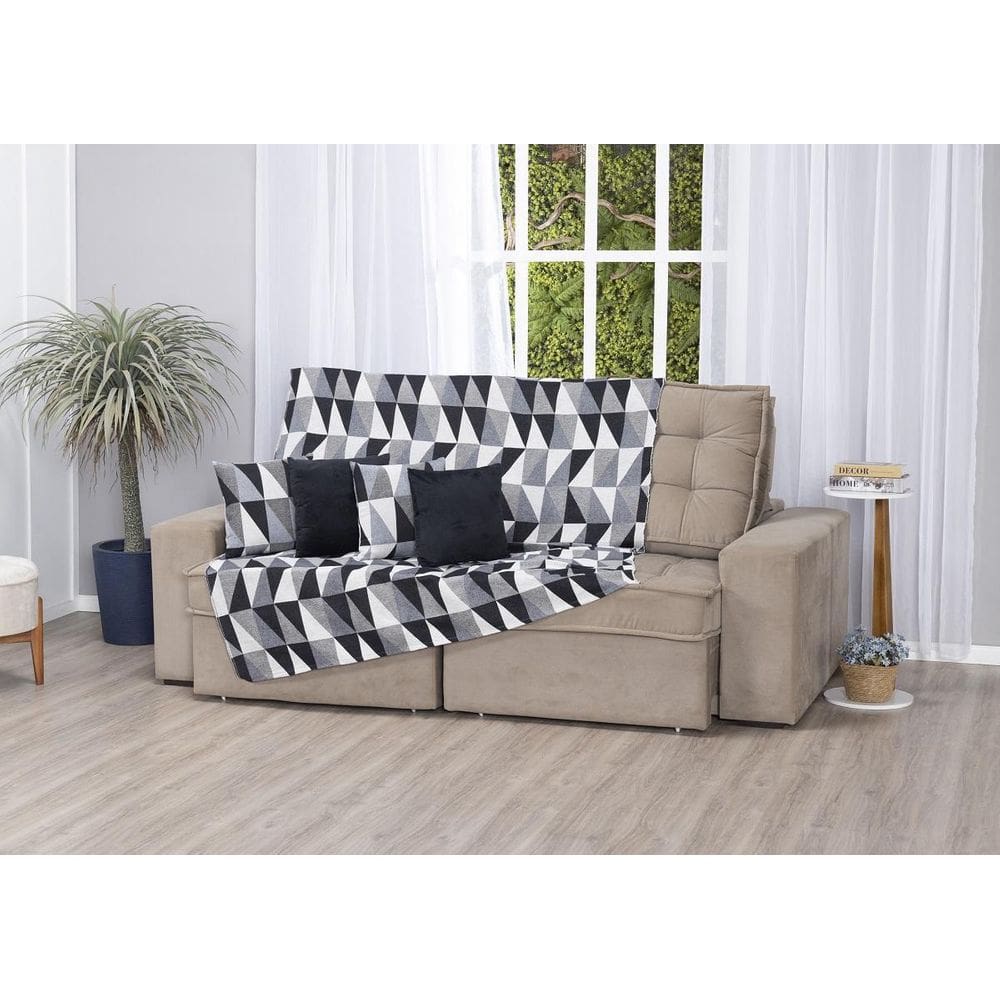 Xale De Jacquard Manta De Sofá Poltrona Cama 2,40M X 1,50M