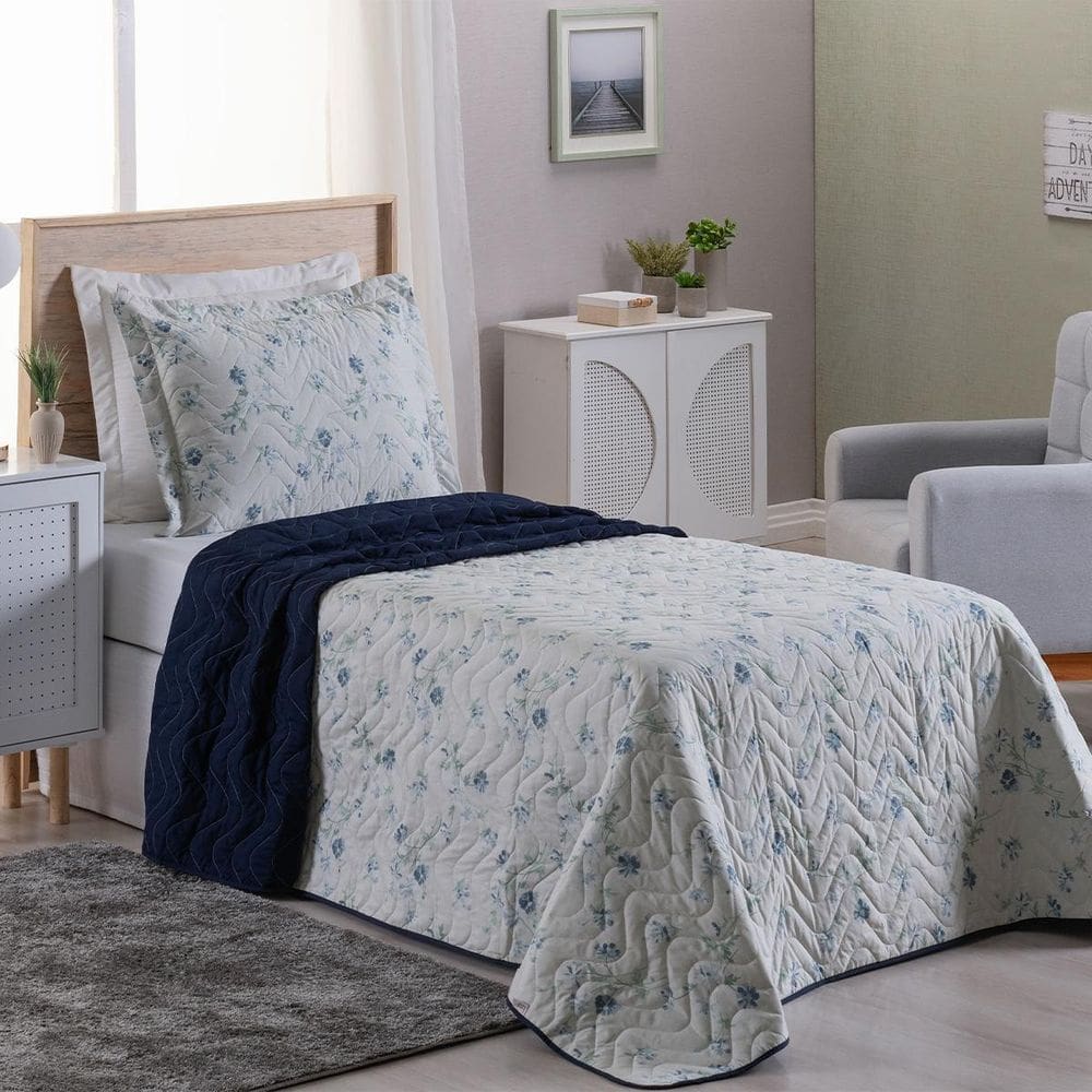 Cobre Leito 2 Peças Solteiro Percal 200 Fios Colori Marie