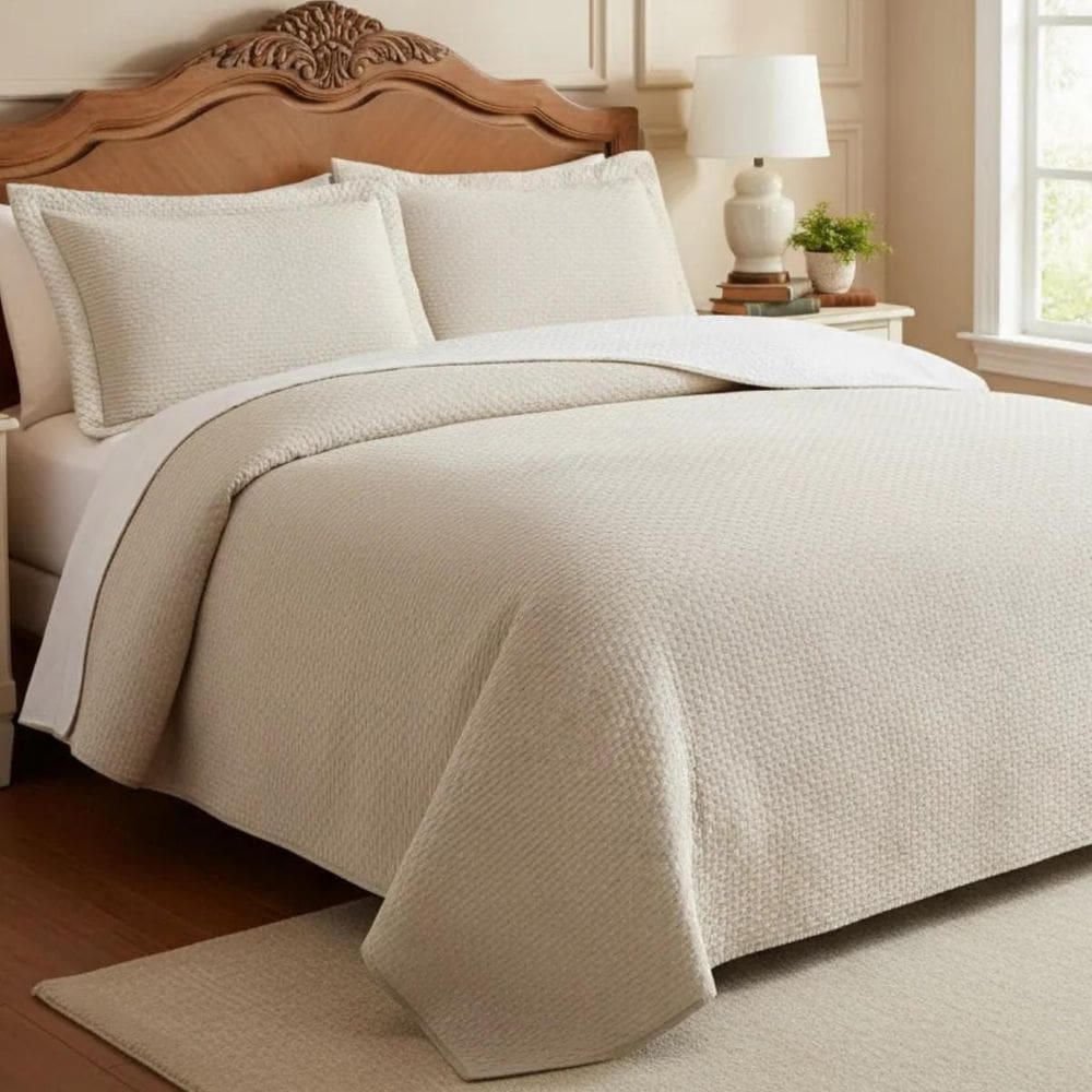 Cobre Leito Queen Size Algodão Lauryn Bordado Super Luxuoso