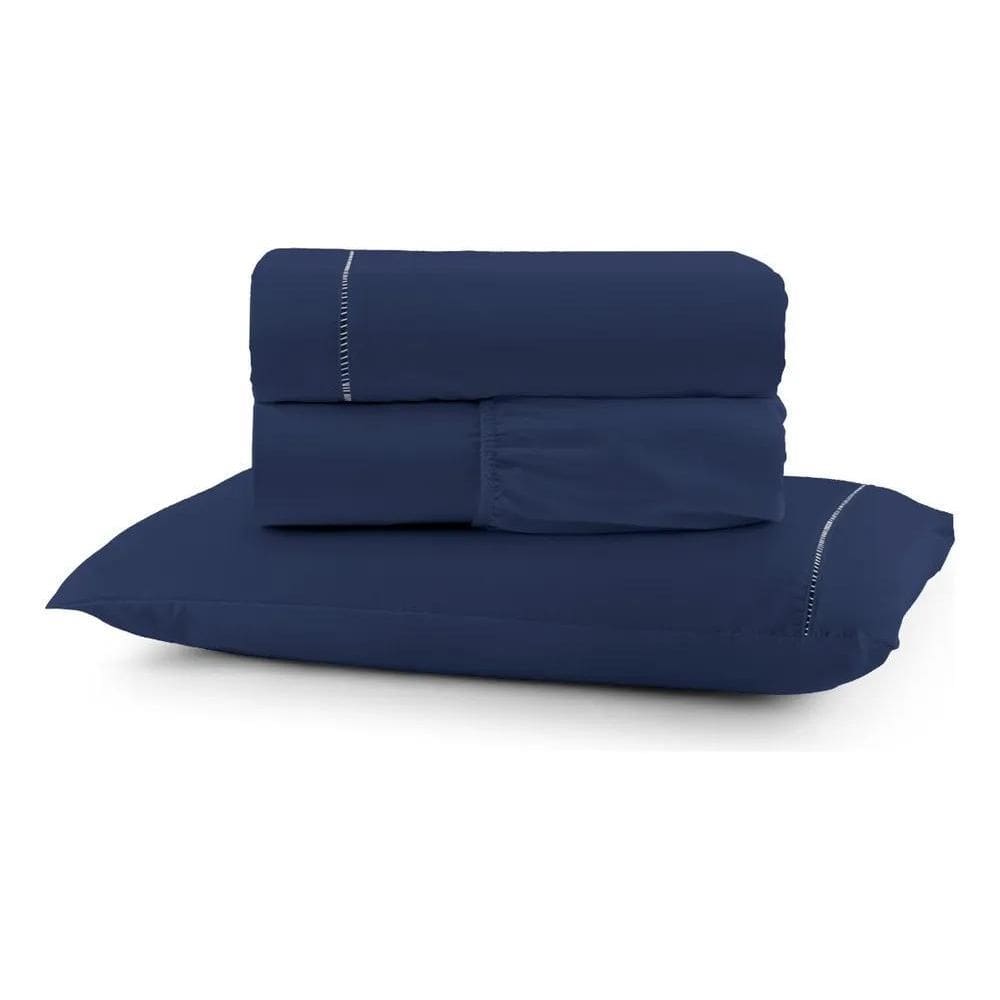 2X Jogo De Lençol Solteiro 3 Peças 400 Fios Percal Ponto Pal