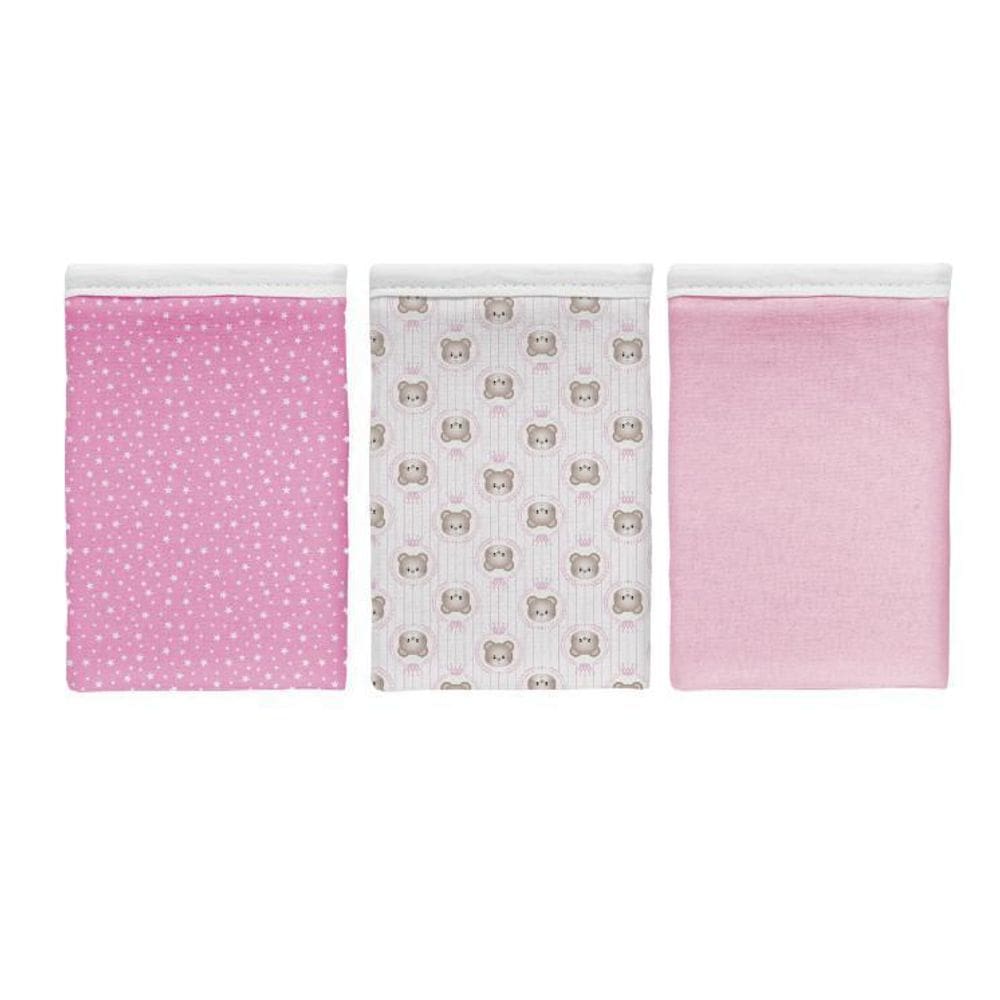Kit 3 Fronhas 30X40 100% Algodão - Baby Royal Rosa
