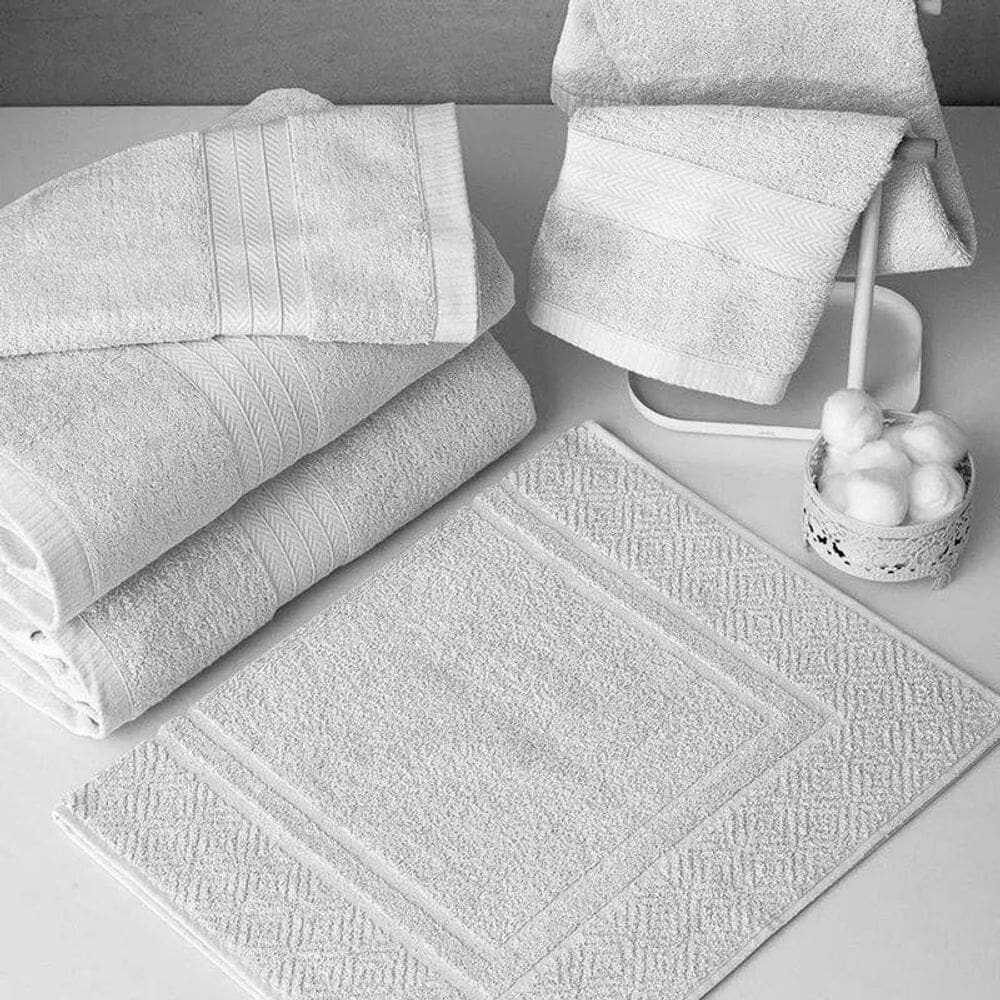 Toalha De Piso Naturalle Fashion 80X48 Cm Cor Branco Sultan