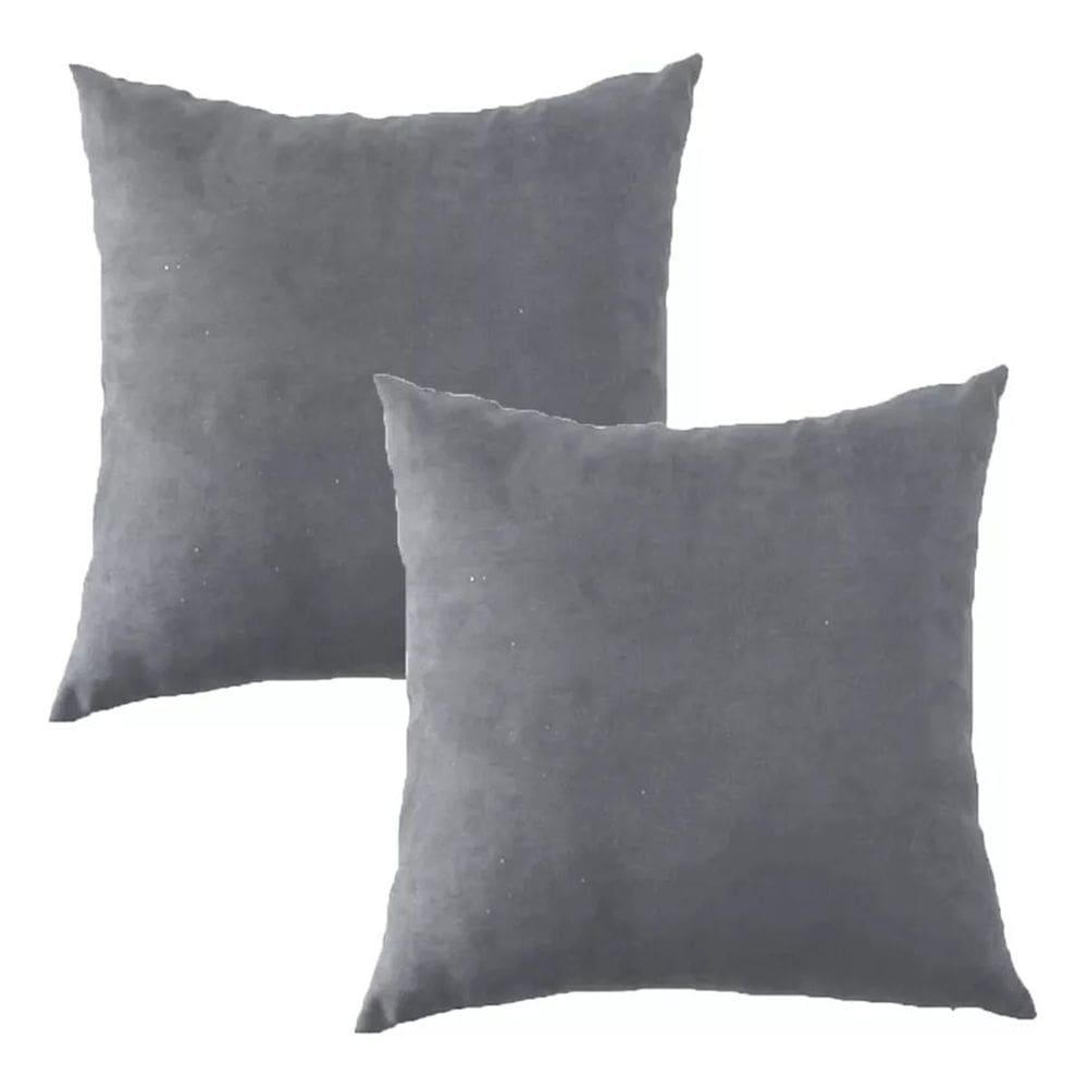 Kit 02 Capas Almofada Suede Veludo Sala