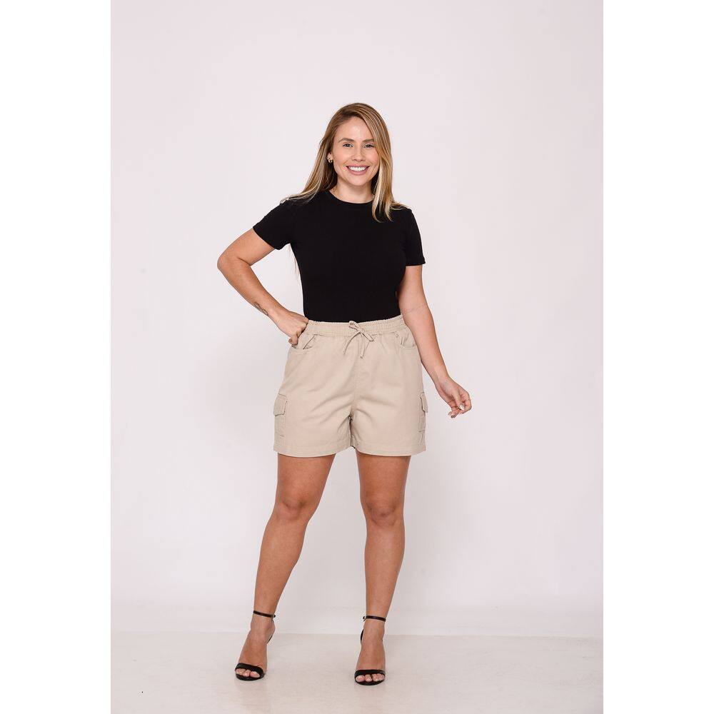 Shorts Cargo Feminino Bege Ref 7947