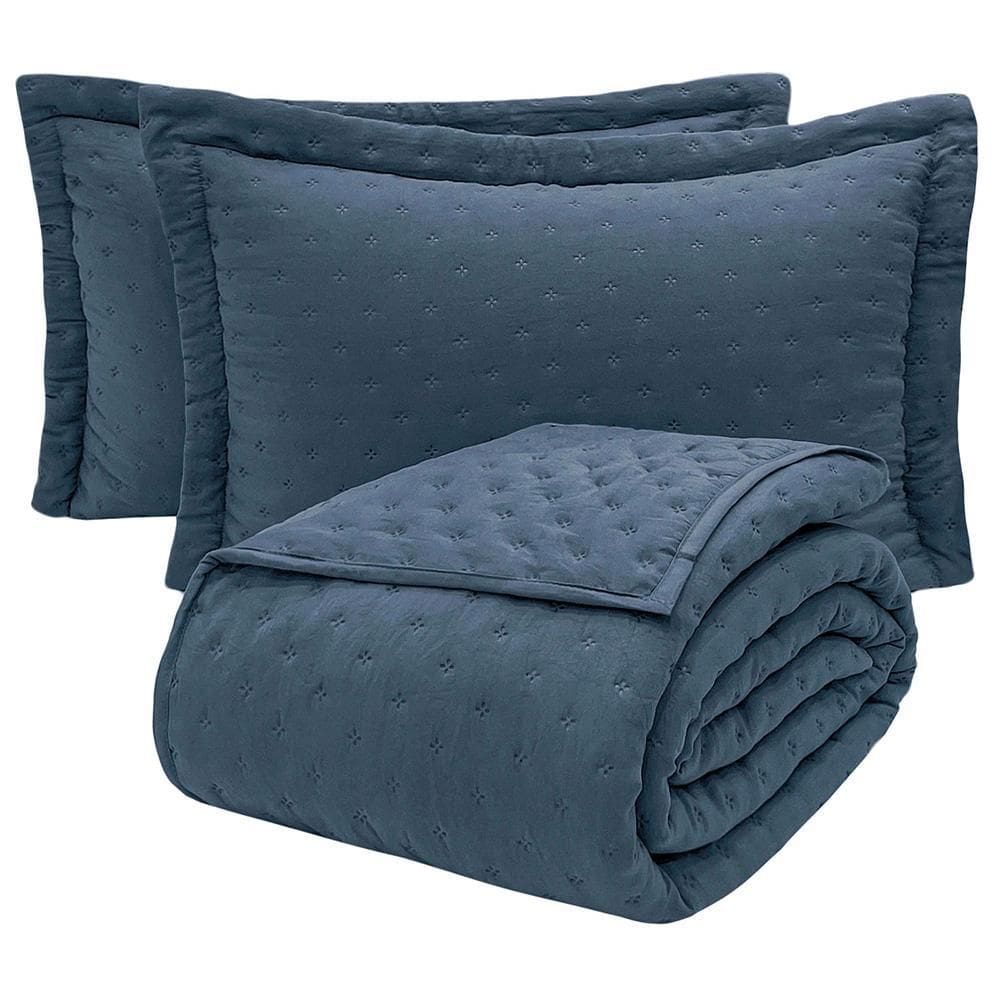 Kit Cobre Leito Colcha Ryviera Casal Dupla Face 3 Peças