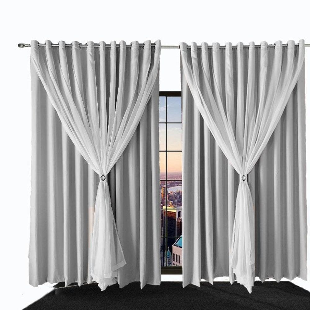 Cortina Blackout Corta Luz E Ilhois Bia 2,40 X 1,40 Branco