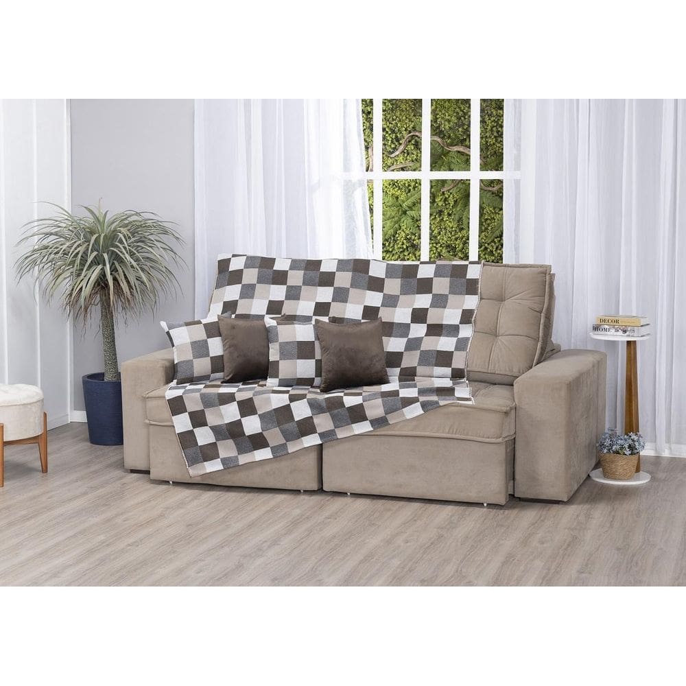 Xale De Jacquard Manta De Sofá Poltrona Cama 2,40M X 1,50M