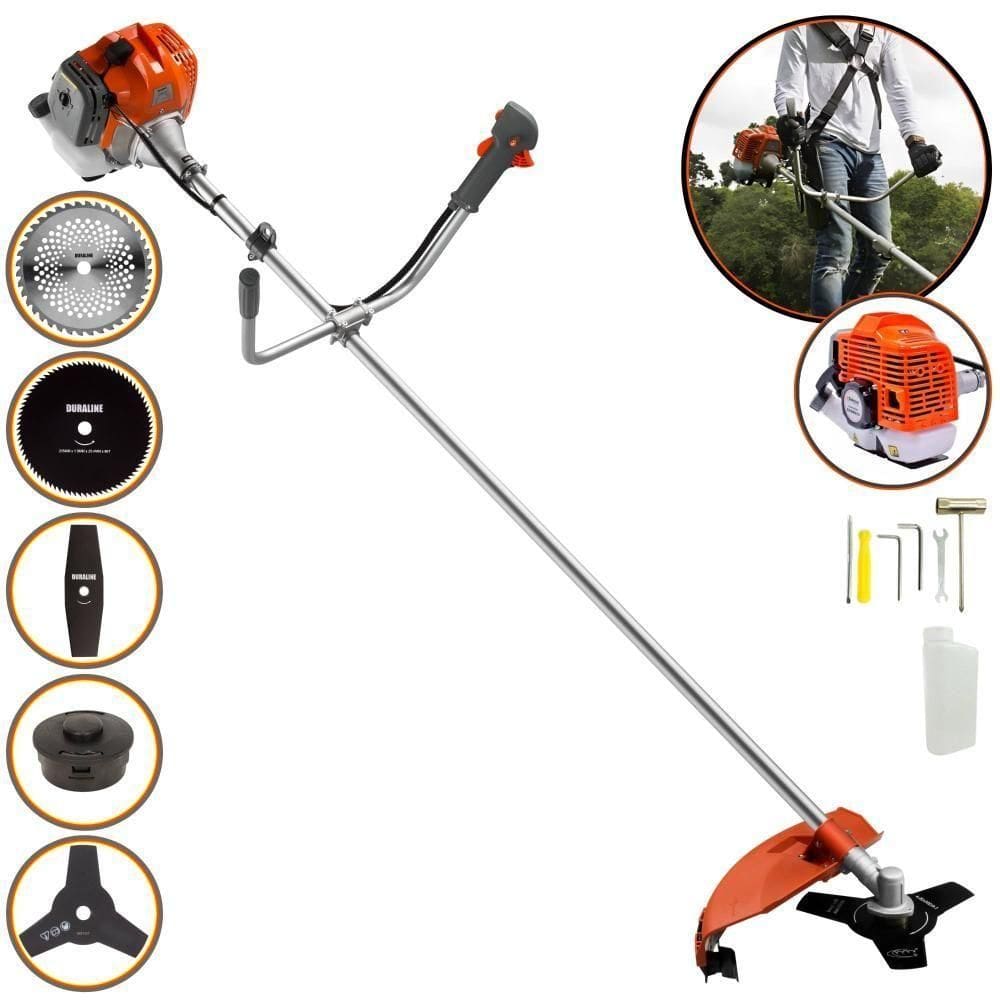 Roçadeira 43cc Tekna Com Facas 2p, 3p, 40d, 80d + Carretel