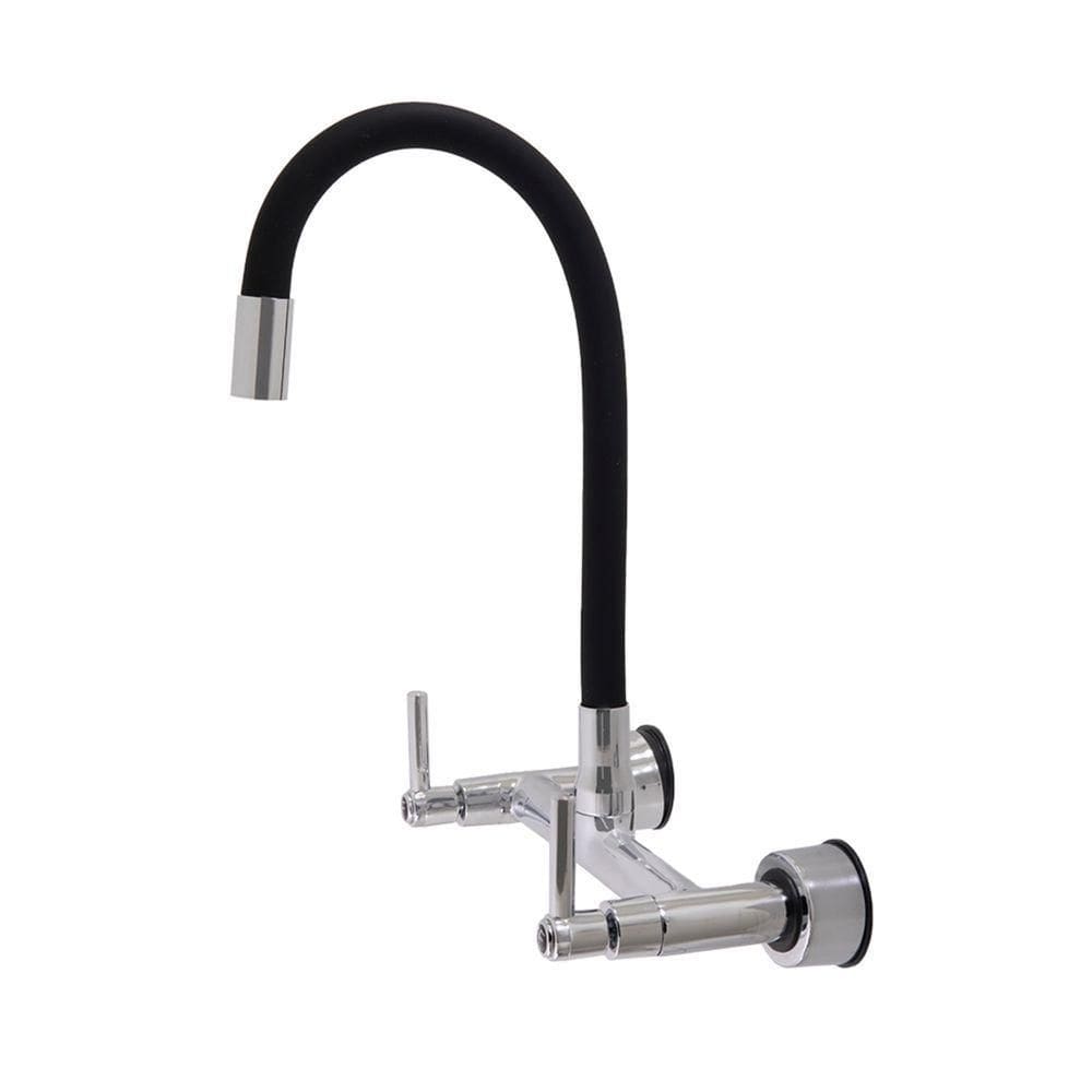 Torneira Misturador Color Flexível Preto Cozinha Parede Meli