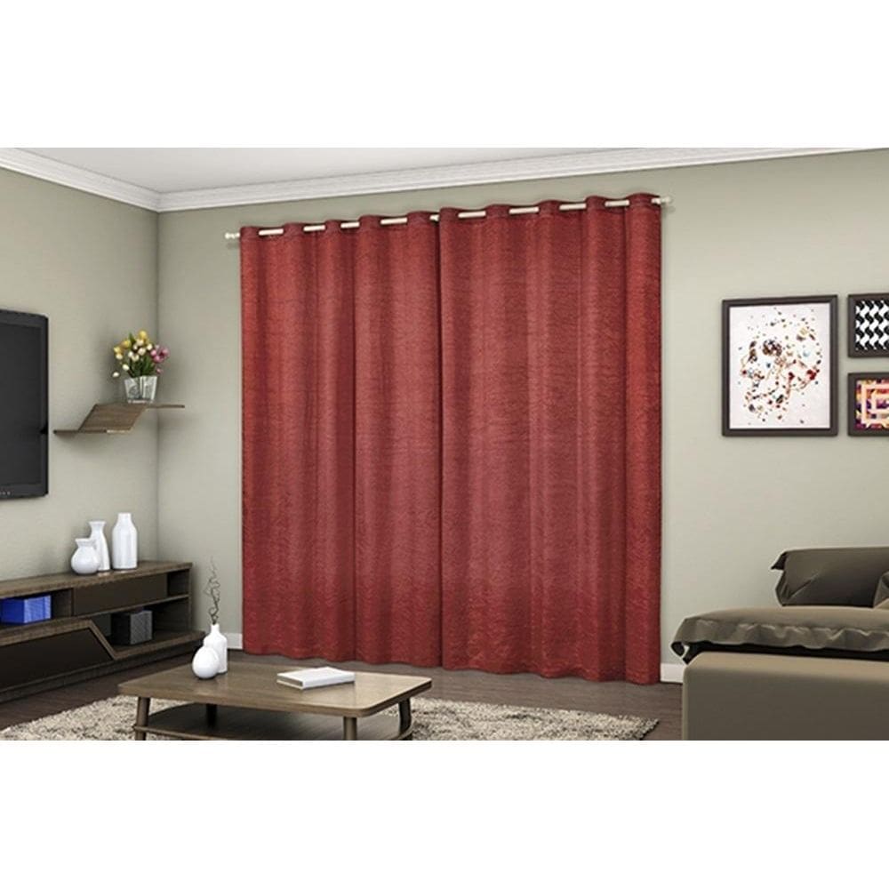 Cortina Quarto/Sala 3X2,60 Cristal Cetim Amassado