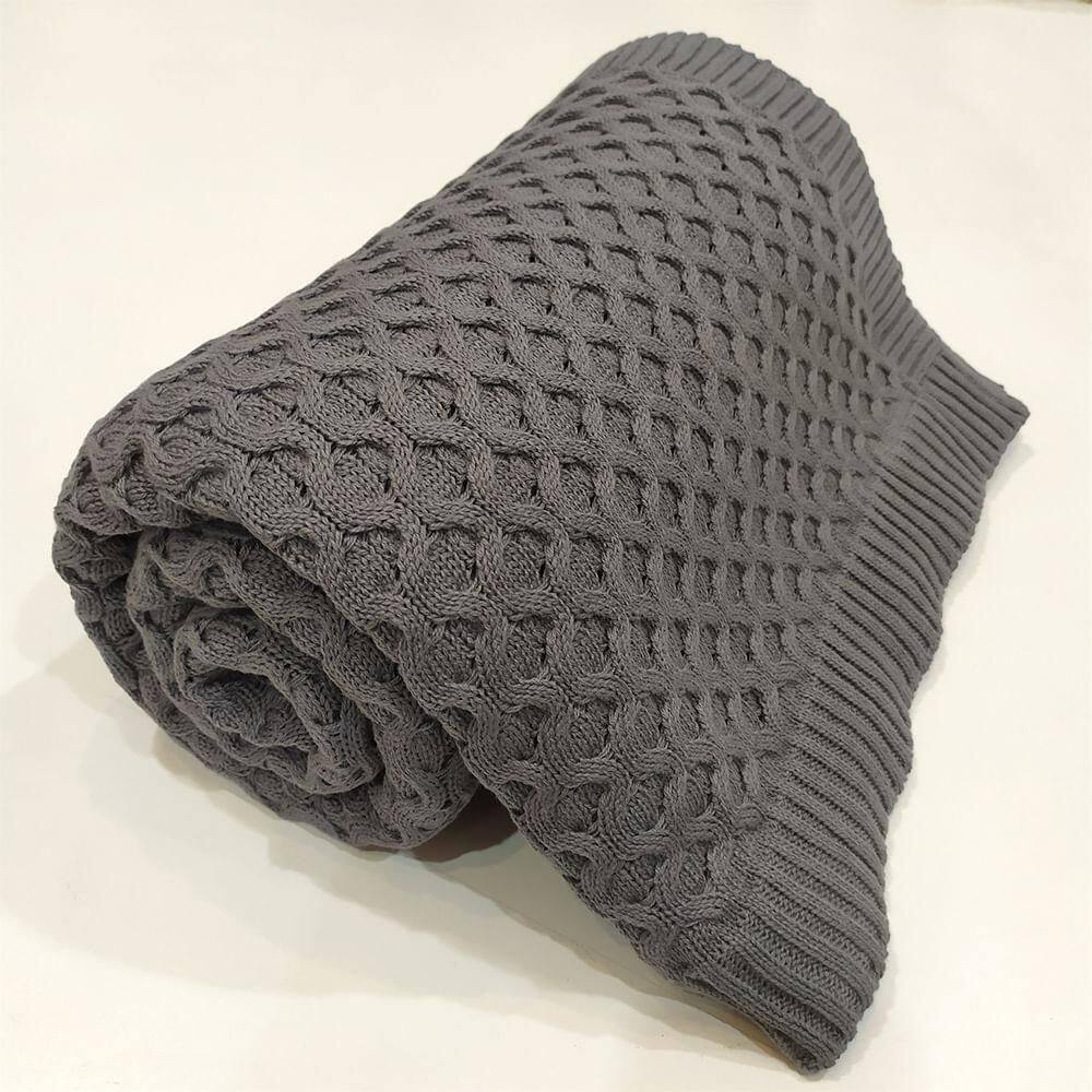 Manta Tricot Bellagio 1,50M X 2,00M - Decortrico Grafite