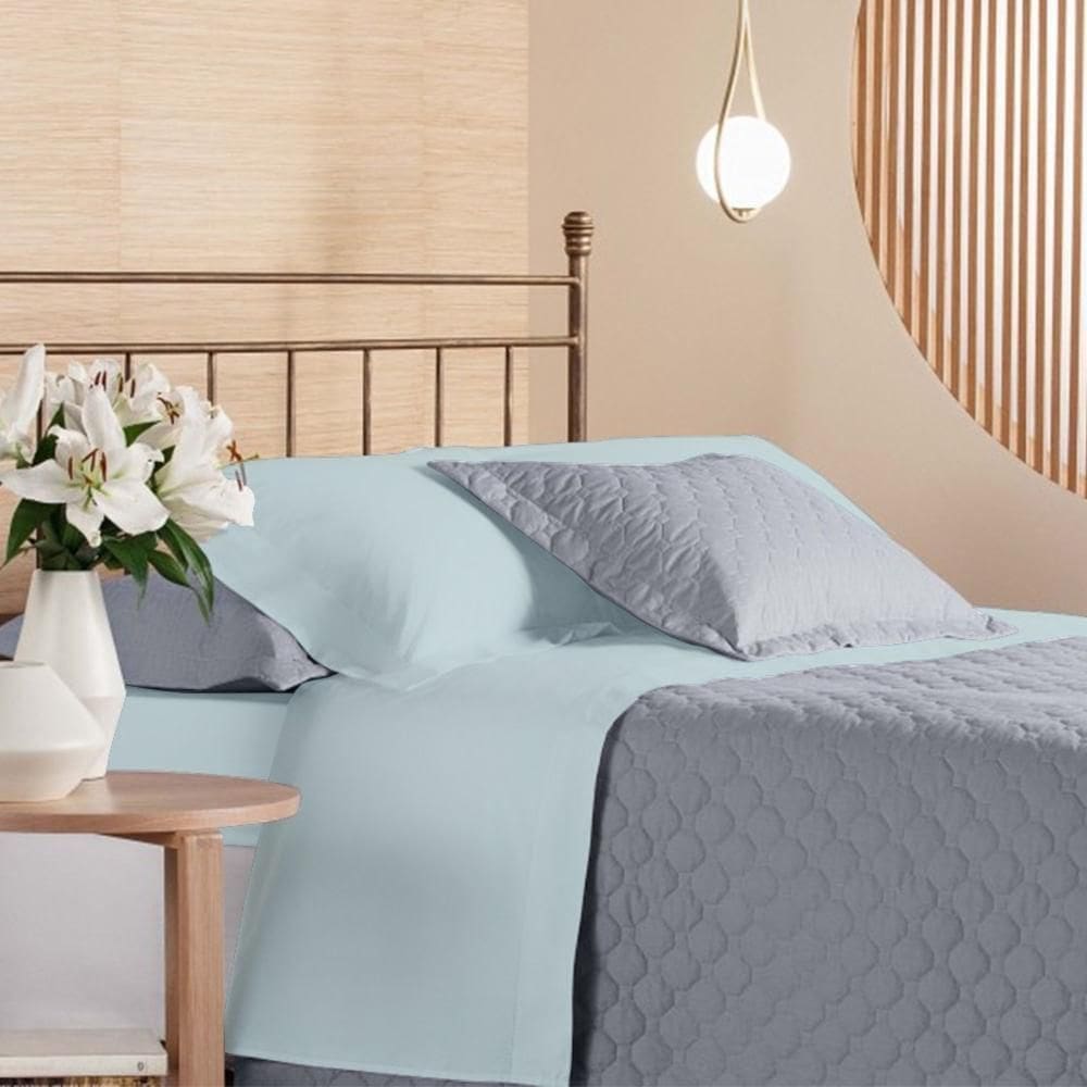 Jogo Cama Solteiro 200 Fios Privilege - Andreza Verde Salvia