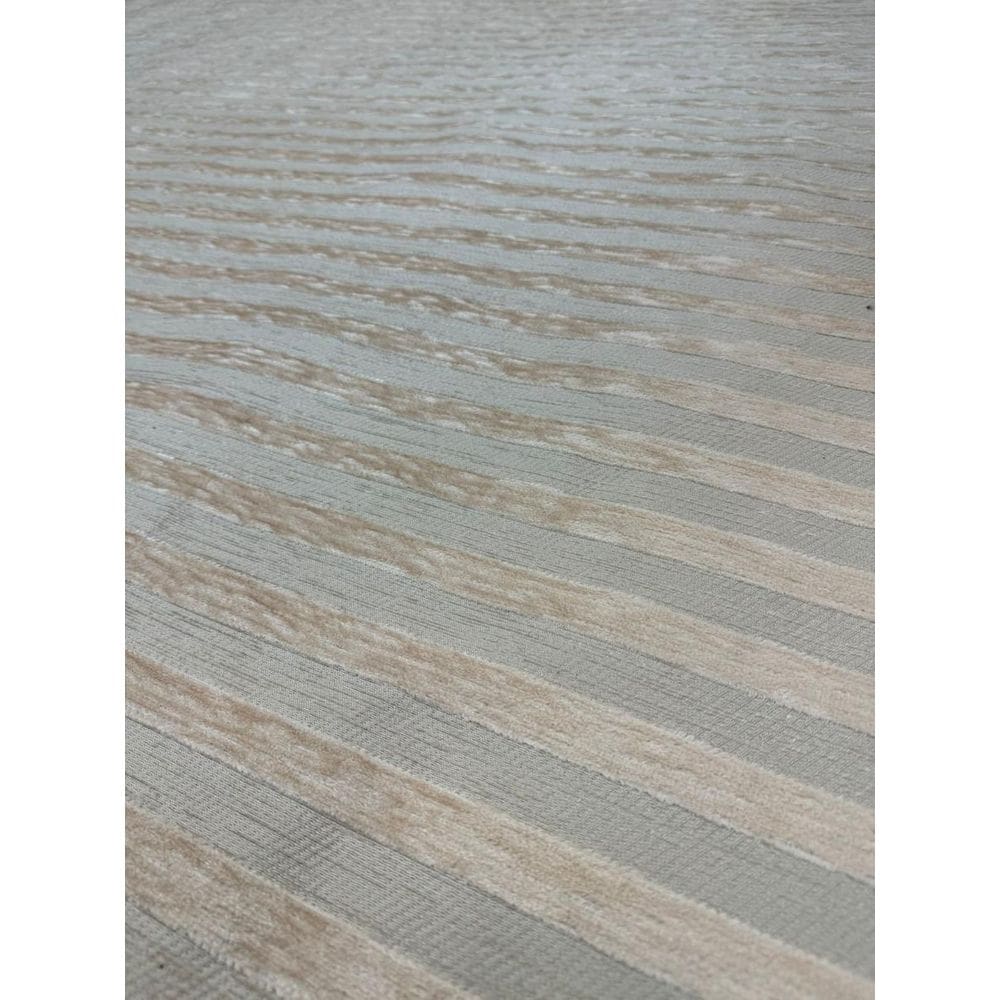 Tapete Sala Listrado 250X300 Cm Alto Relevo Bege Creme