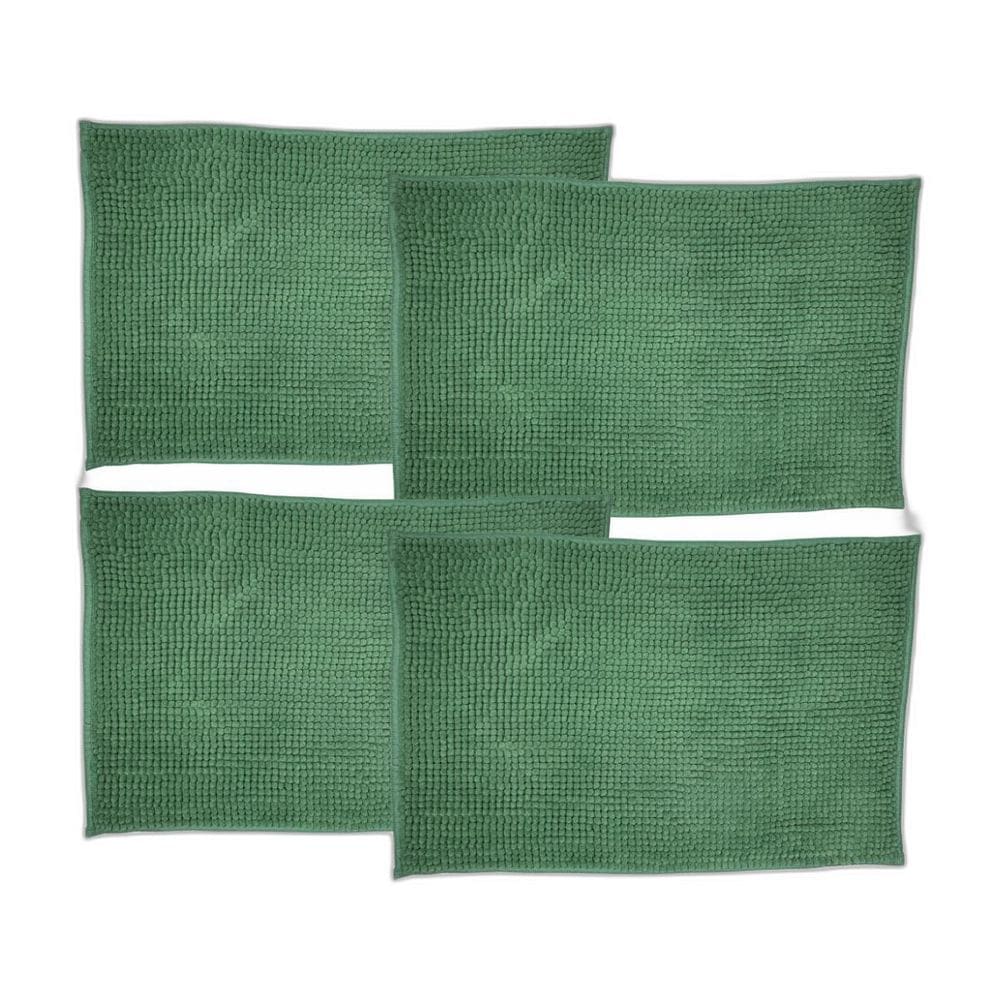 Tapetes 4 Peças Banheiro Bolinhas Antiderrapante Microfibra