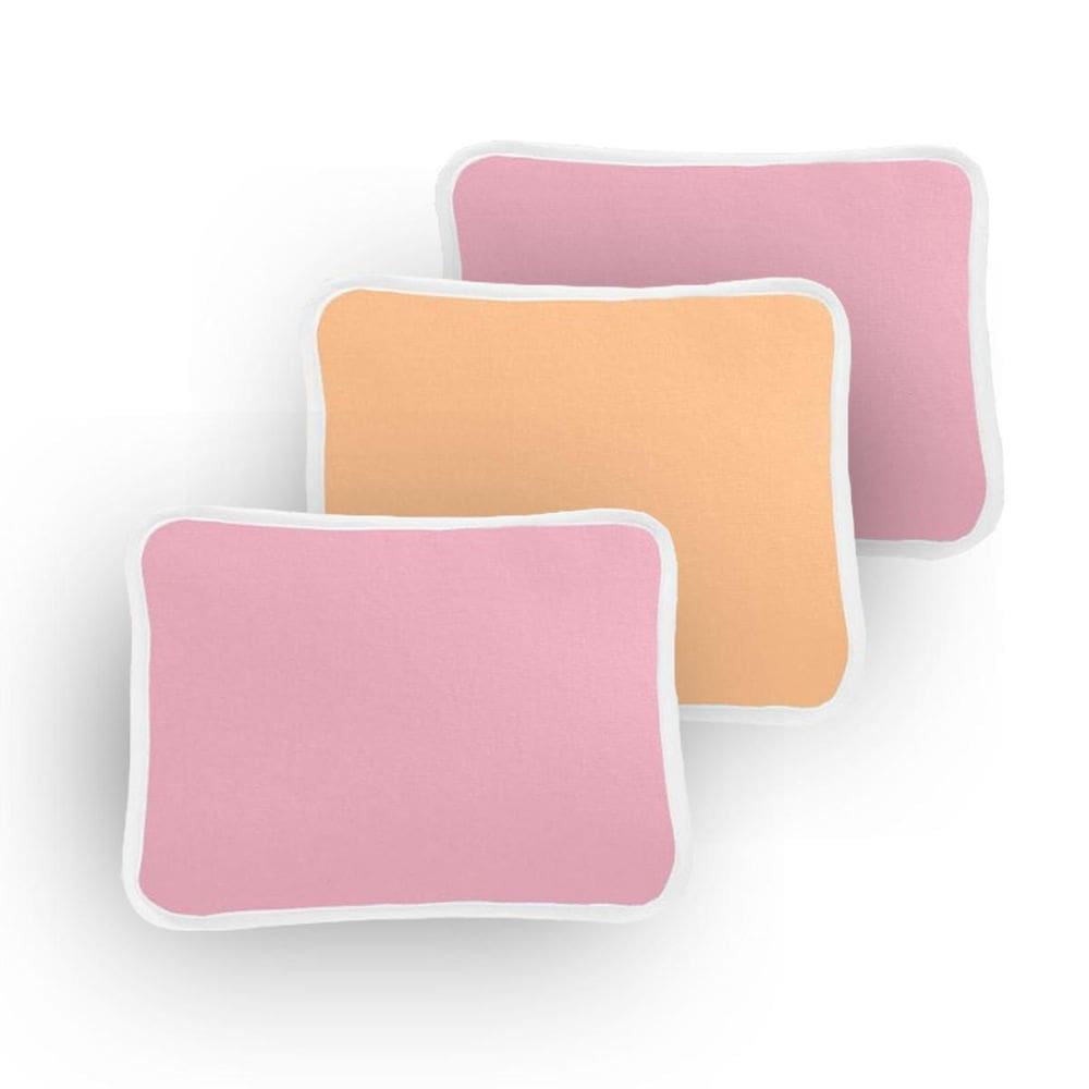 Kit 3 Fronha Lisa Travesseiro Bebê 30X40Cm Rosa E Bege