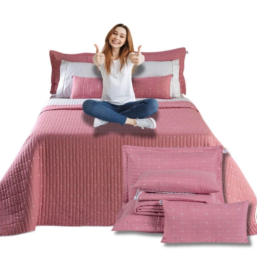 Cobre Leito King Urbany 7 Peças Bordado Hipercal 400 Fios