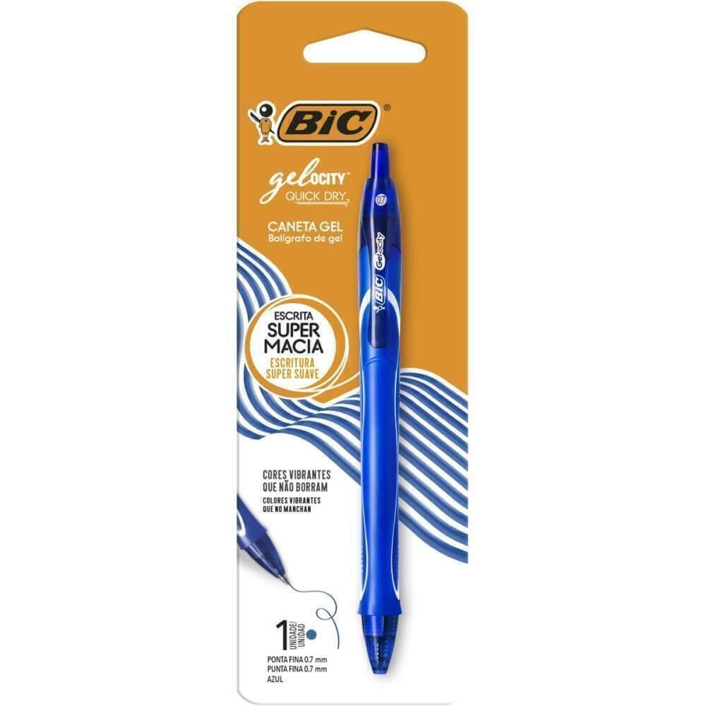 Caneta Gel Bic Quick Dry Azul - Bic
