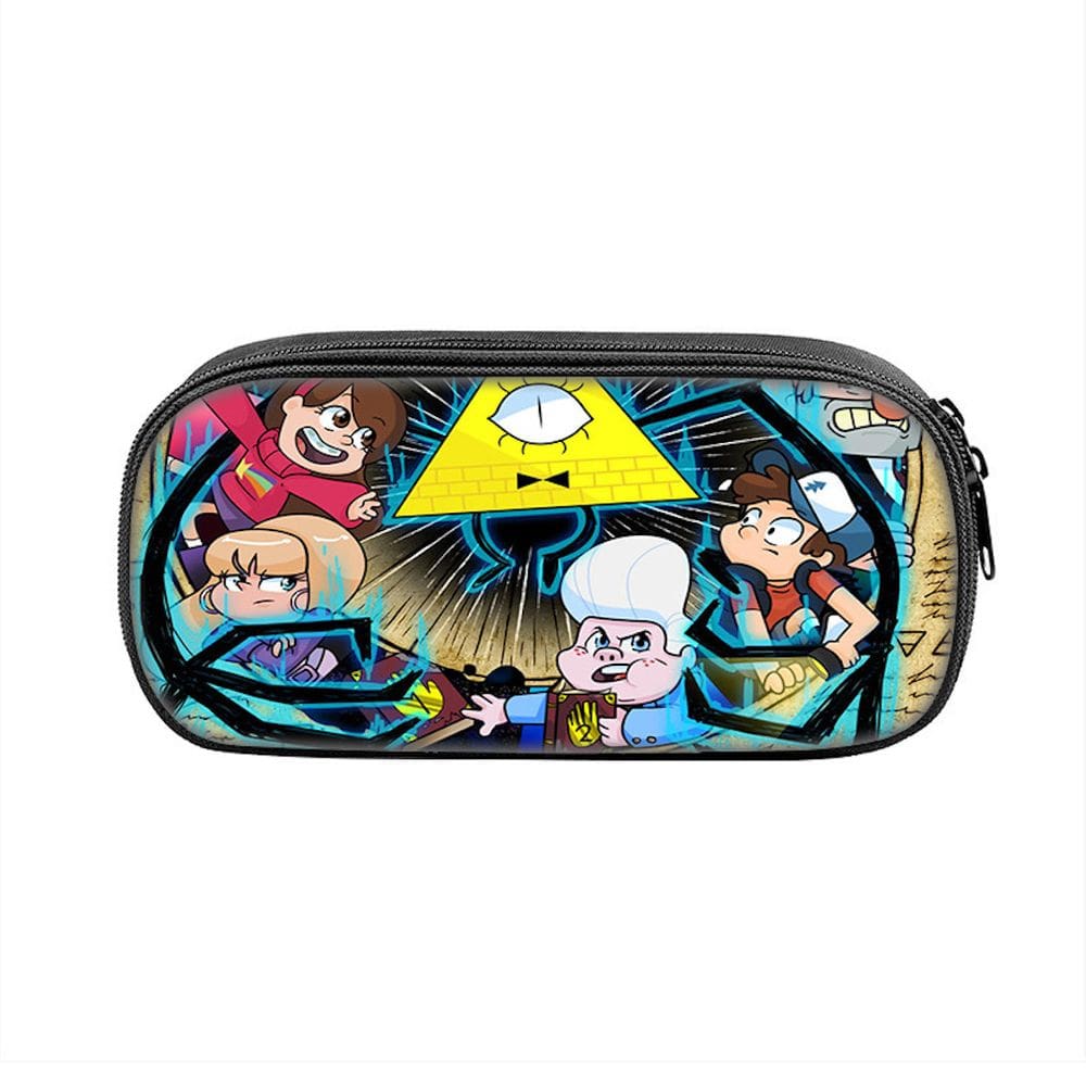 Estojo de lápis Gravitys Falls Cartoon Anime de grande capacidade