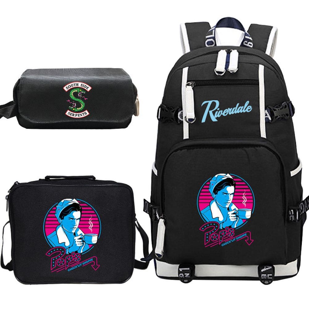Conjunto de mochilas Riverdales Anime School para crianças