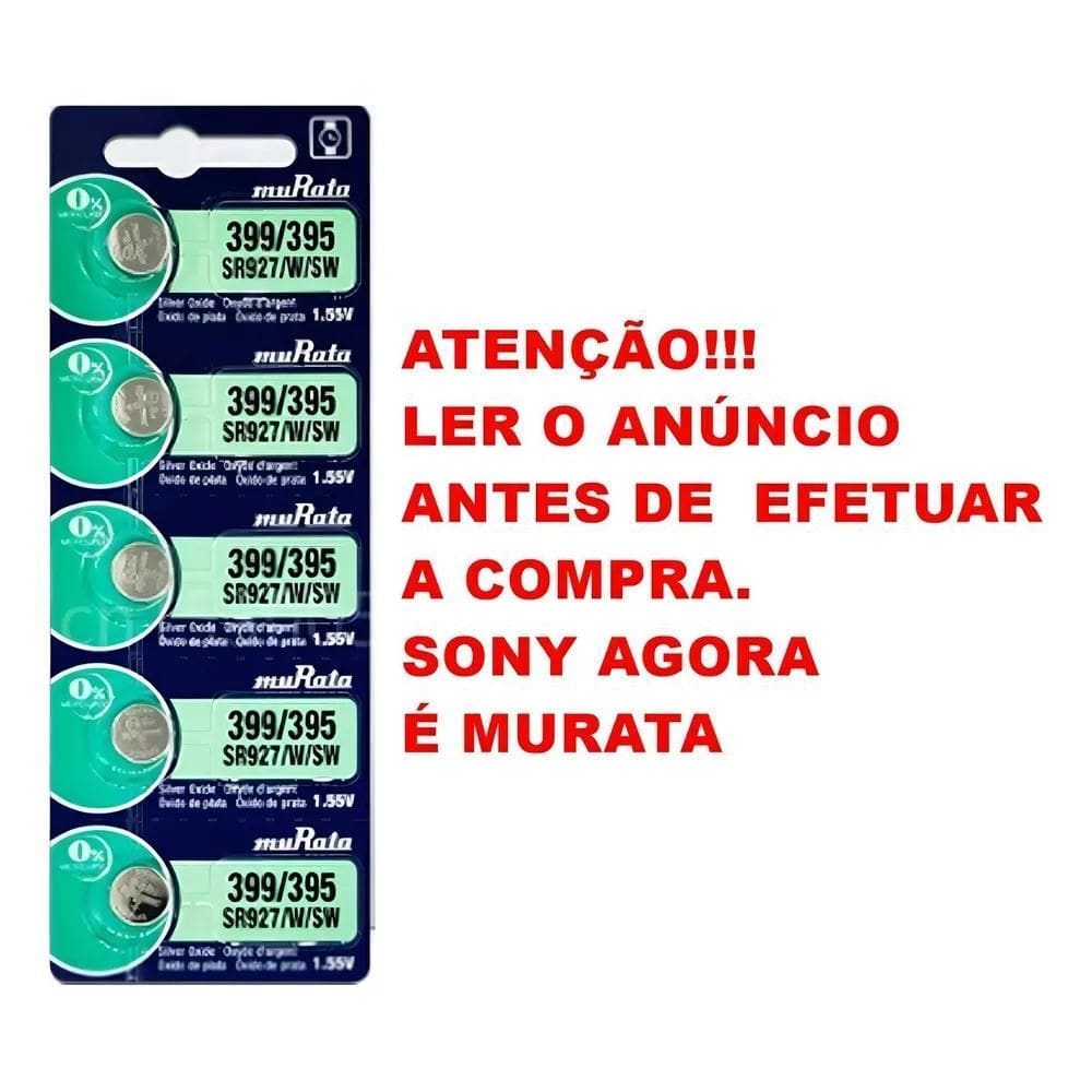 2X 05 Pilha Bateria 395 399 Relógio Murata Sr927Sw