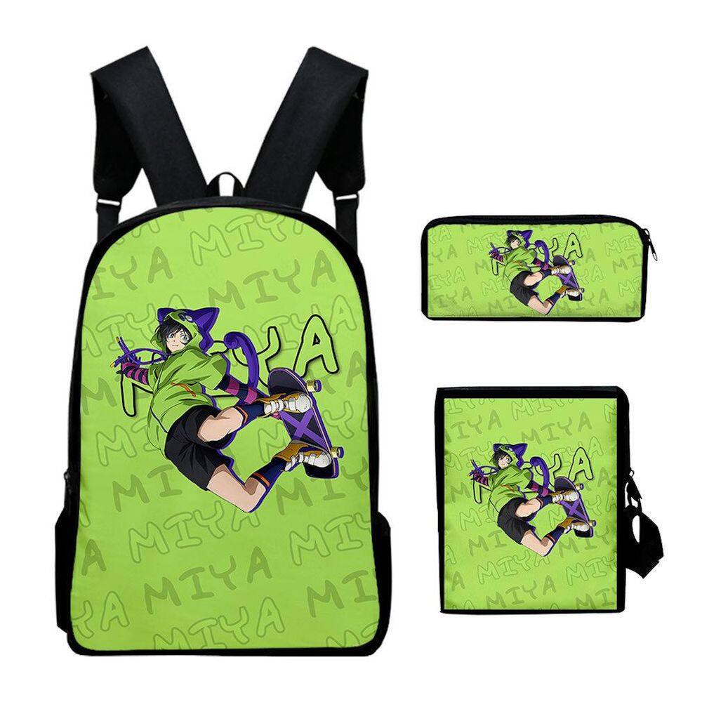 Conjunto de mochilas Miyas Satchel Anime resistente ao desgaste para crianças em idade escolar