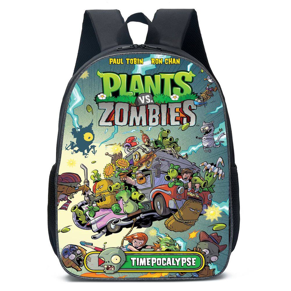 Mochila escolar infantil Plants vs Zombies em poliéster 3D
